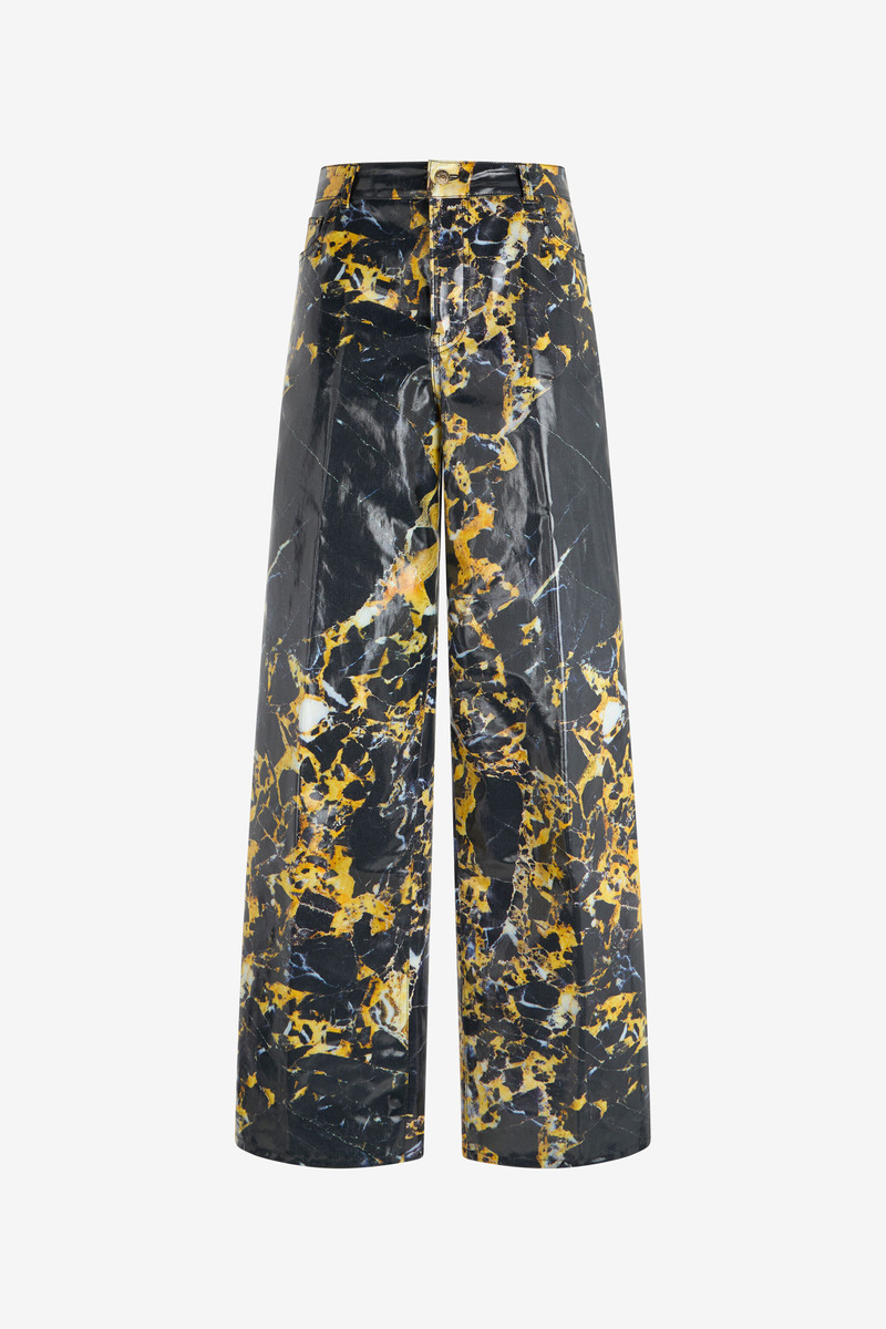 Loose trousers with Marble print 1