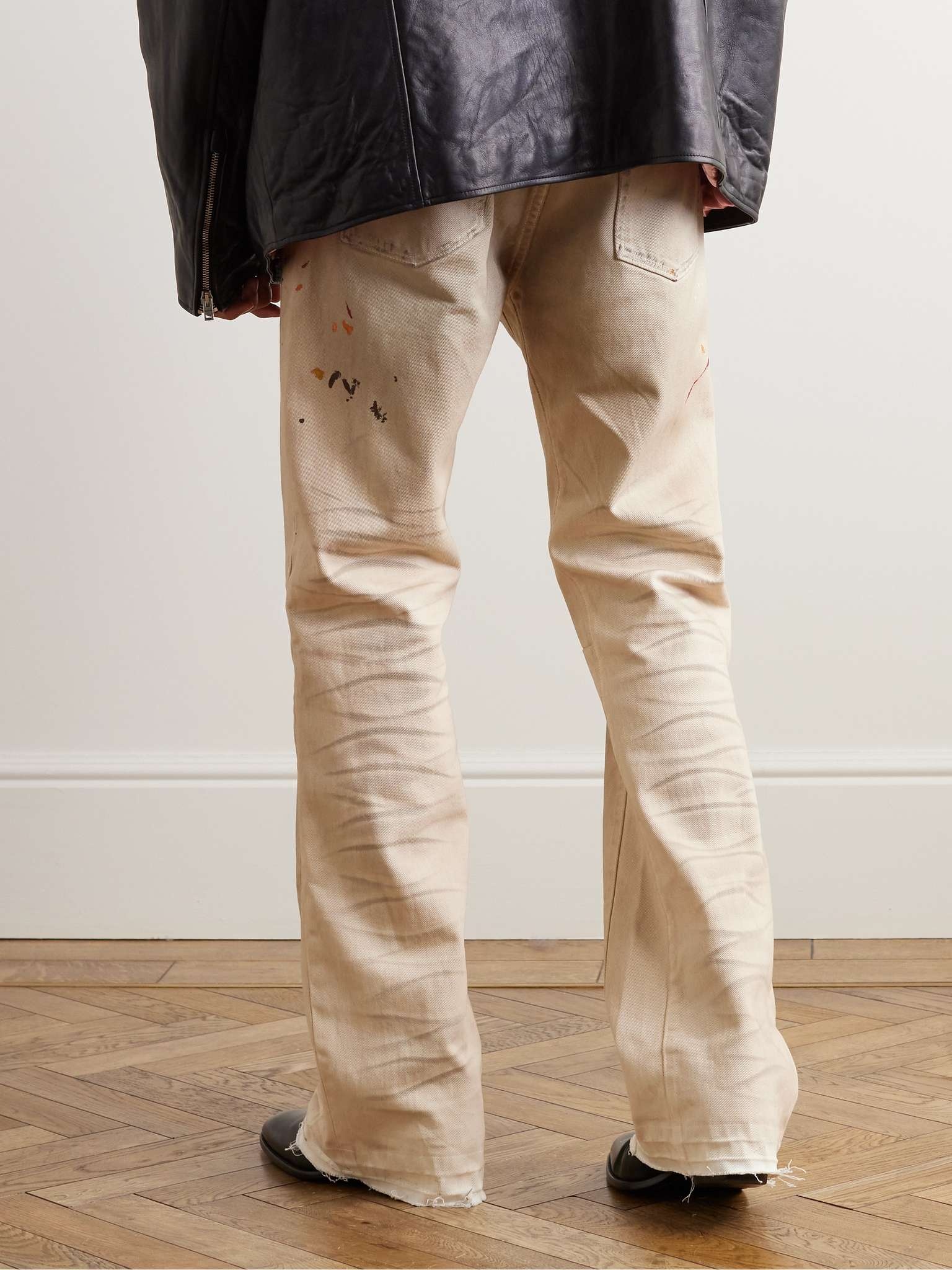Hollywood Flared Distressed Paint-Splattered Jeans - 4