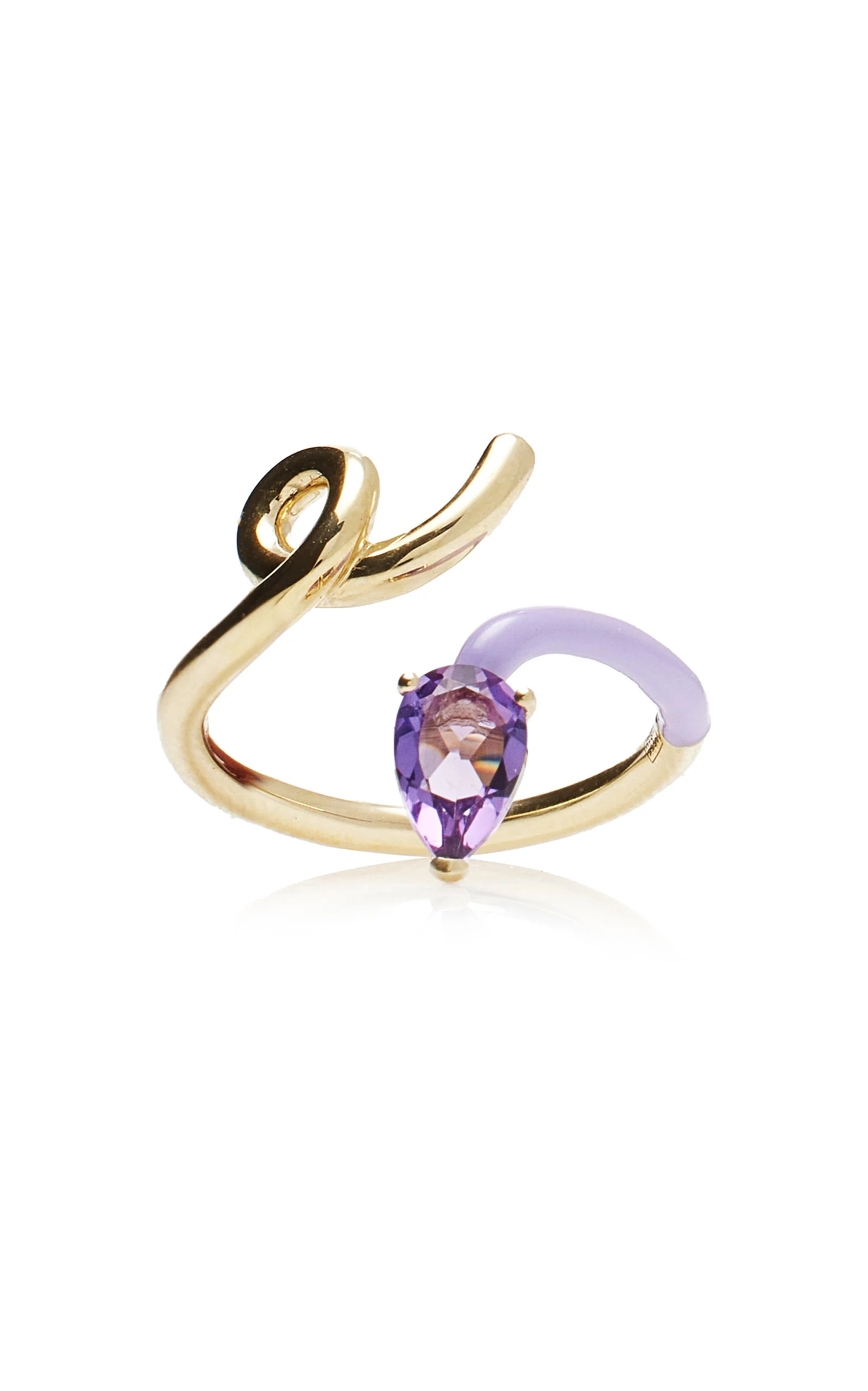 Half 9k Gold, Amethyst, And Enamel Ring purple - 1
