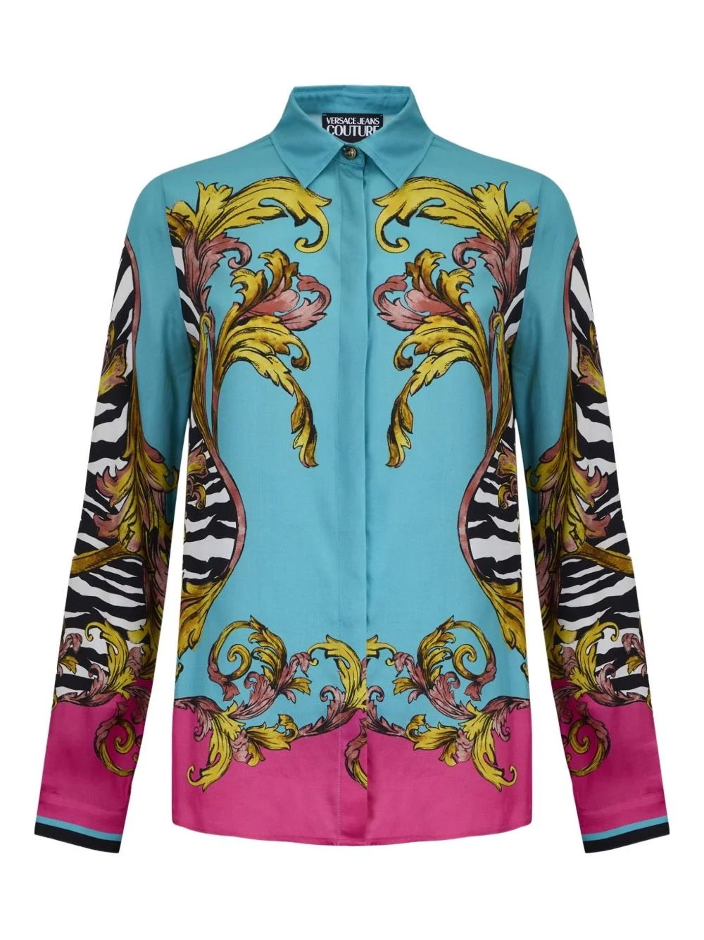 baroque-print button-up shirt - 1