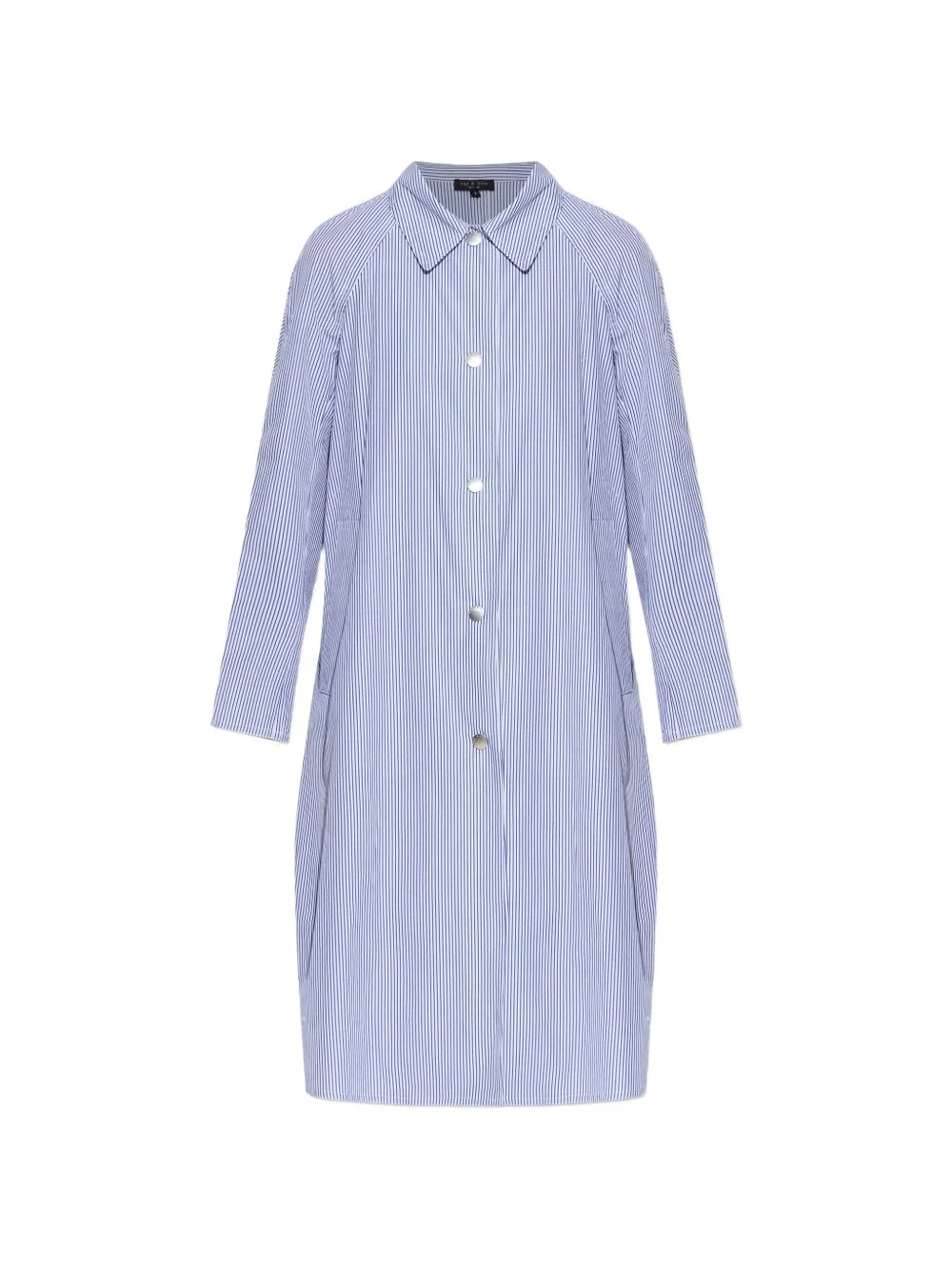 striped buttoned coat - 1