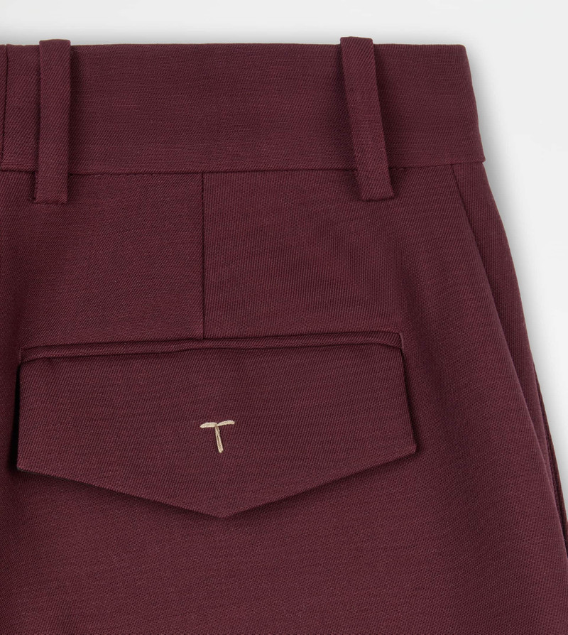 PANTS IN WOOL - BURGUNDY 8