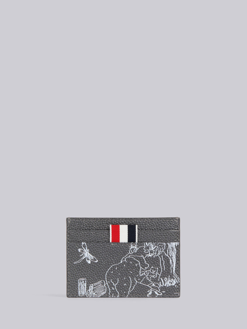 Dark Grey 3D Toile Print Caviar Double Sided Card Holder 1