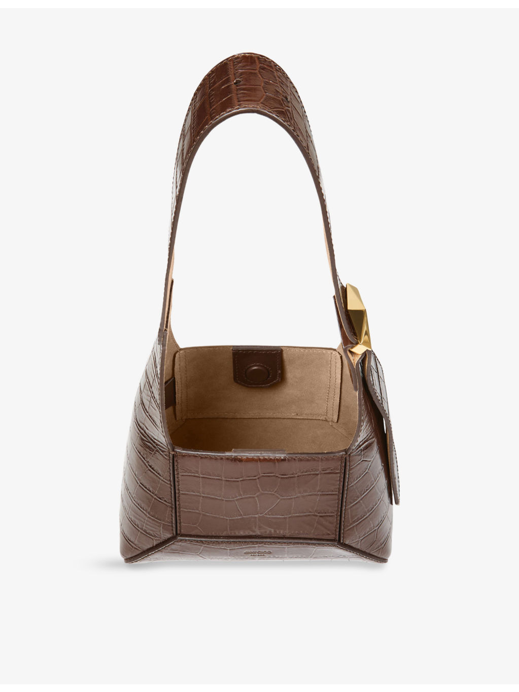 Diamond Hobo Small Crocodile-Embossed Leather Shoulder Bag - 4