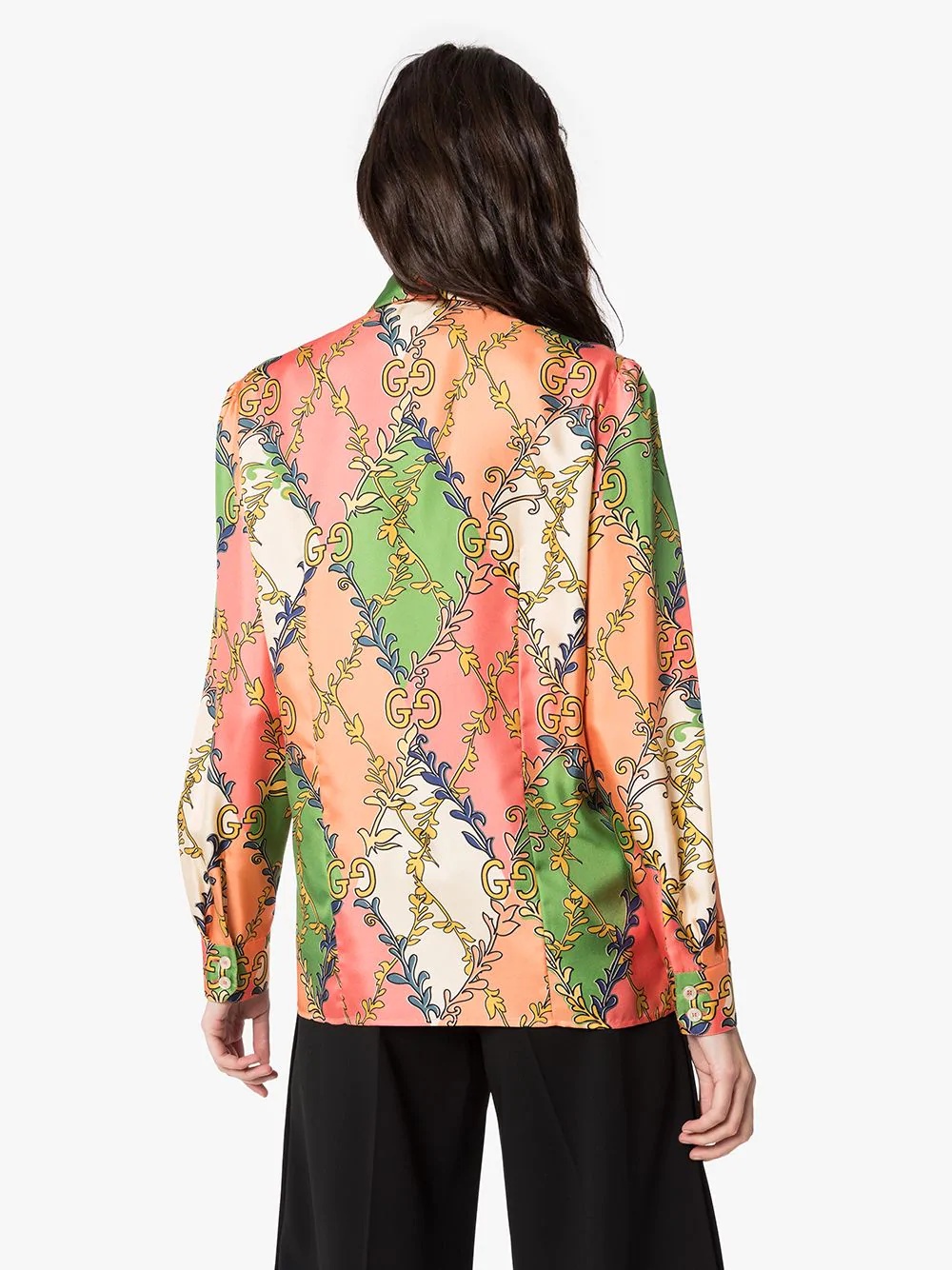 GG diamond print blouse - 4