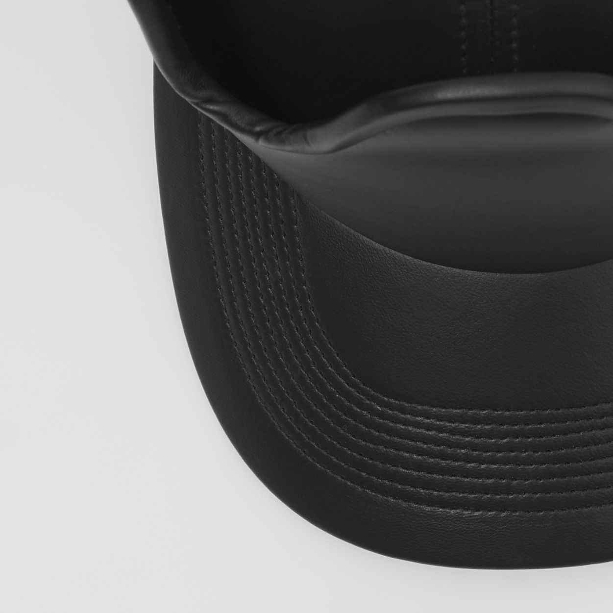 Panel Detail Lambskin Baseball Cap - 8