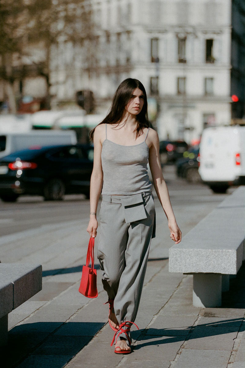 Tie Up Flat - Rosso - 8