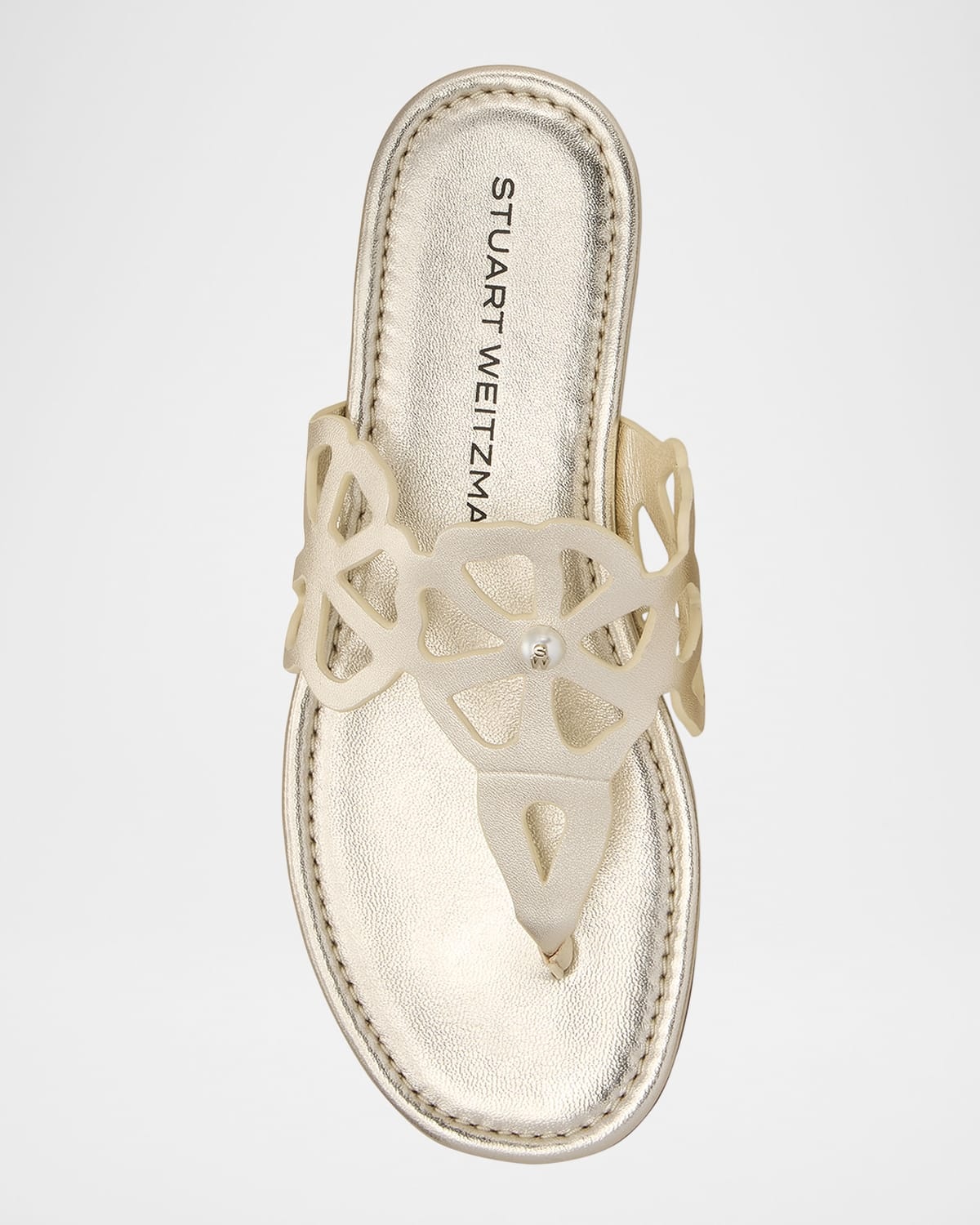 Jasmine Metallic Cutout Thong Sandals - 4