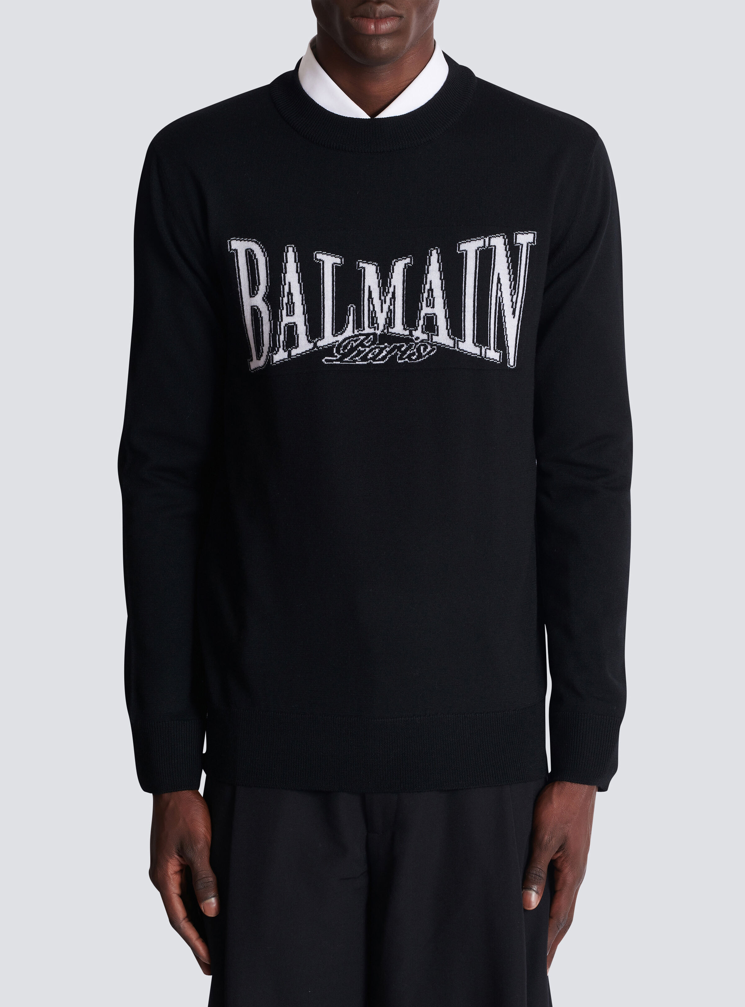 Balmain College jacquard knit jumper - 5