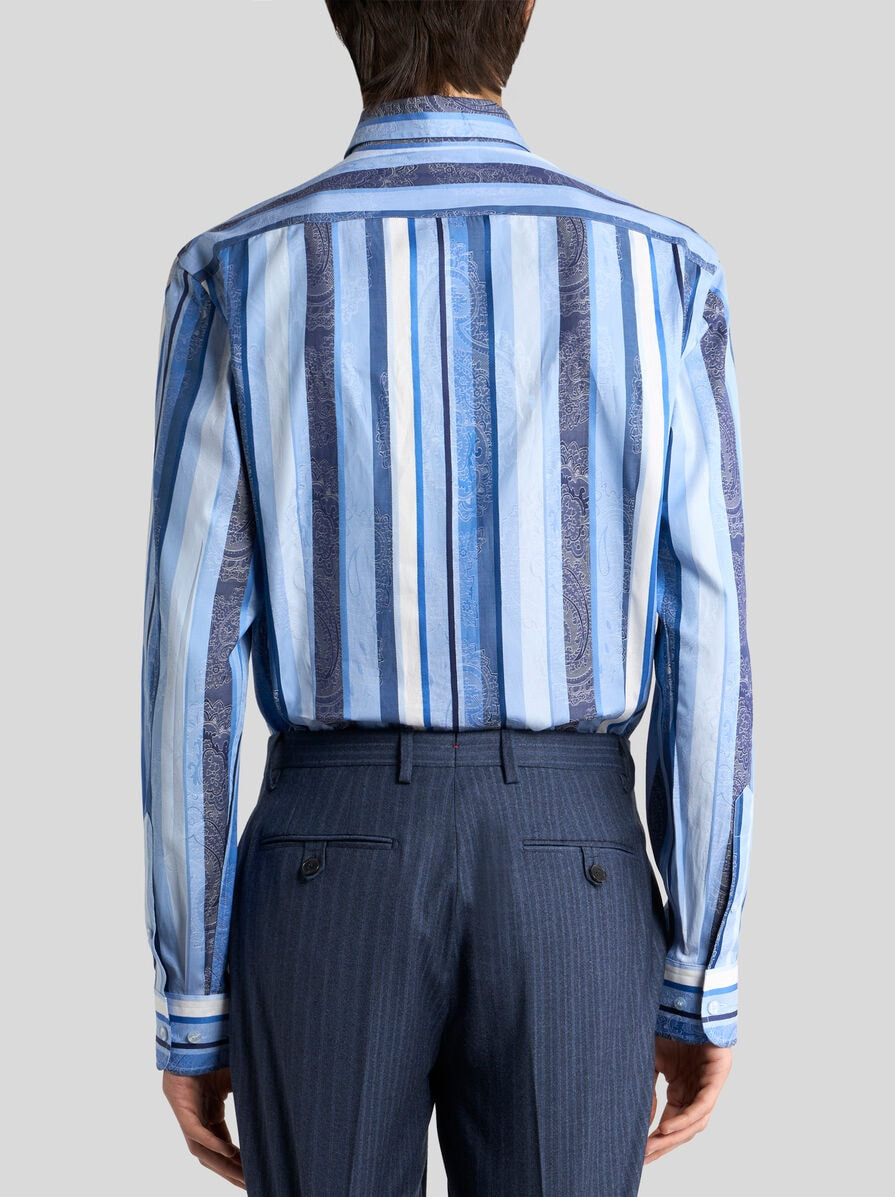STRIPED COTTON JACQUARD SHIRT - 5