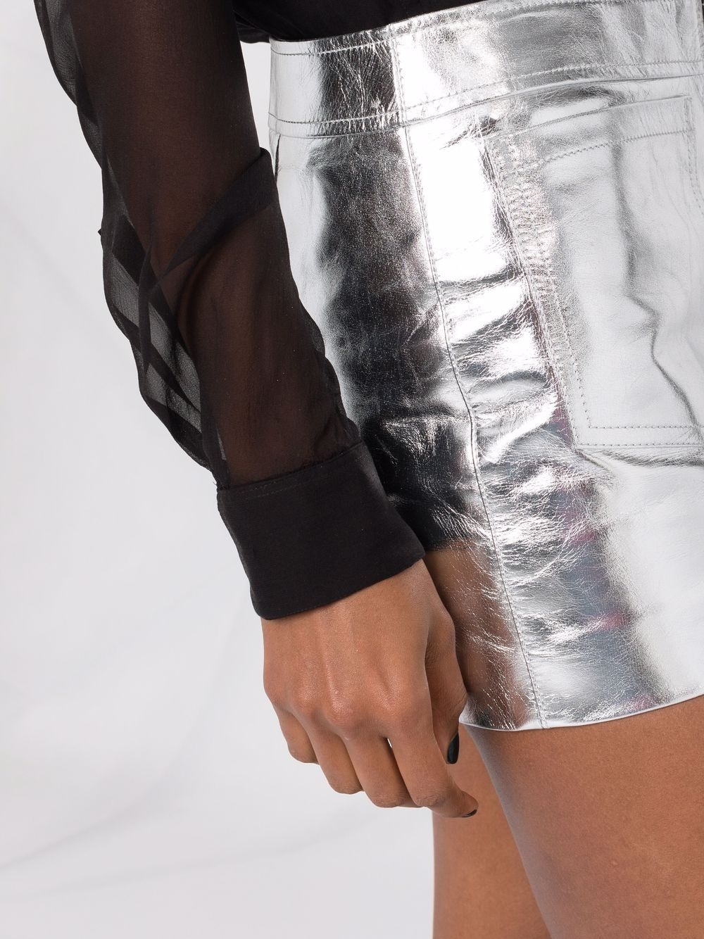 metallic-effect zip-fastening skirt - 5