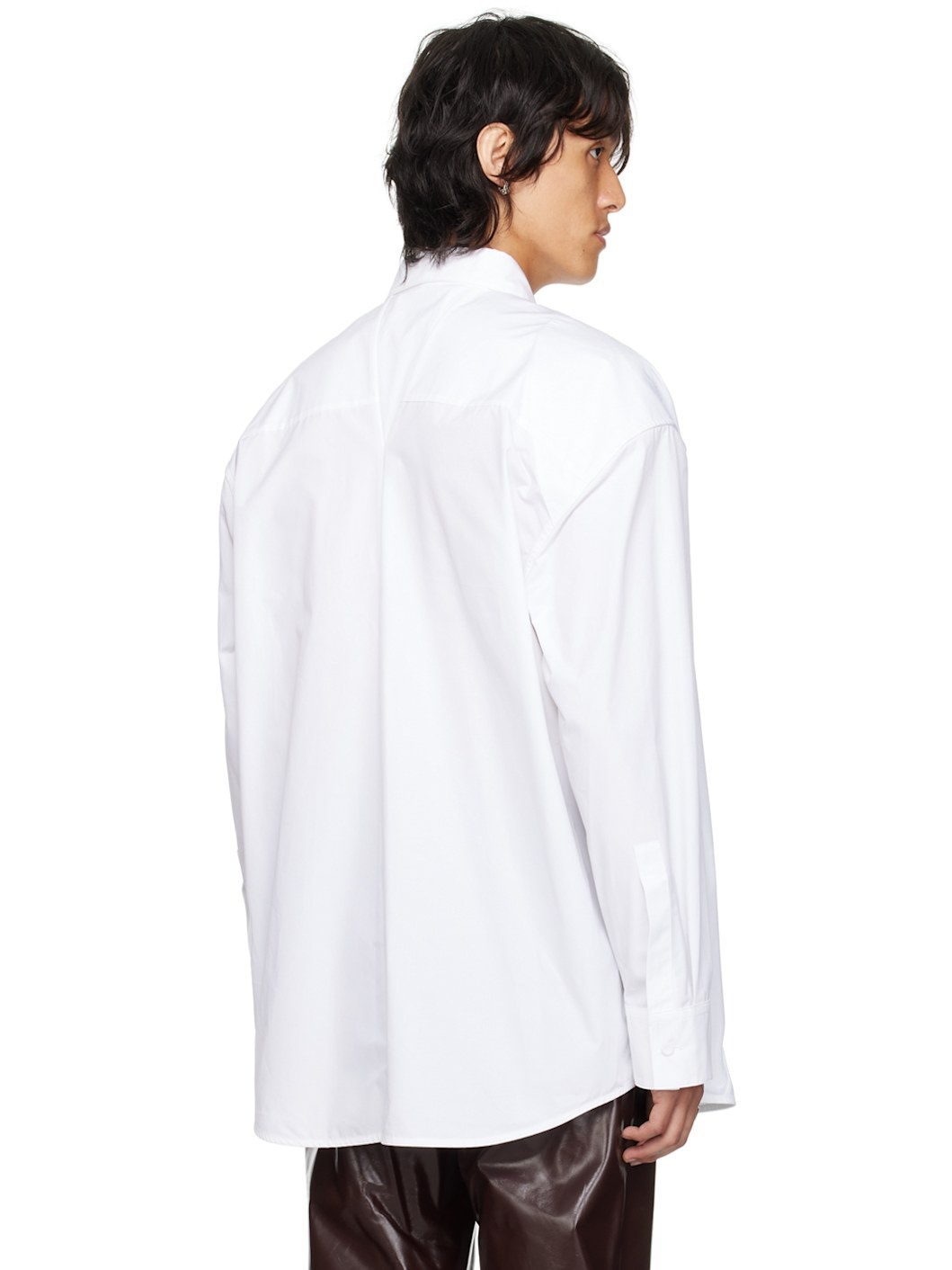 White Spread Collar Shirt - 3