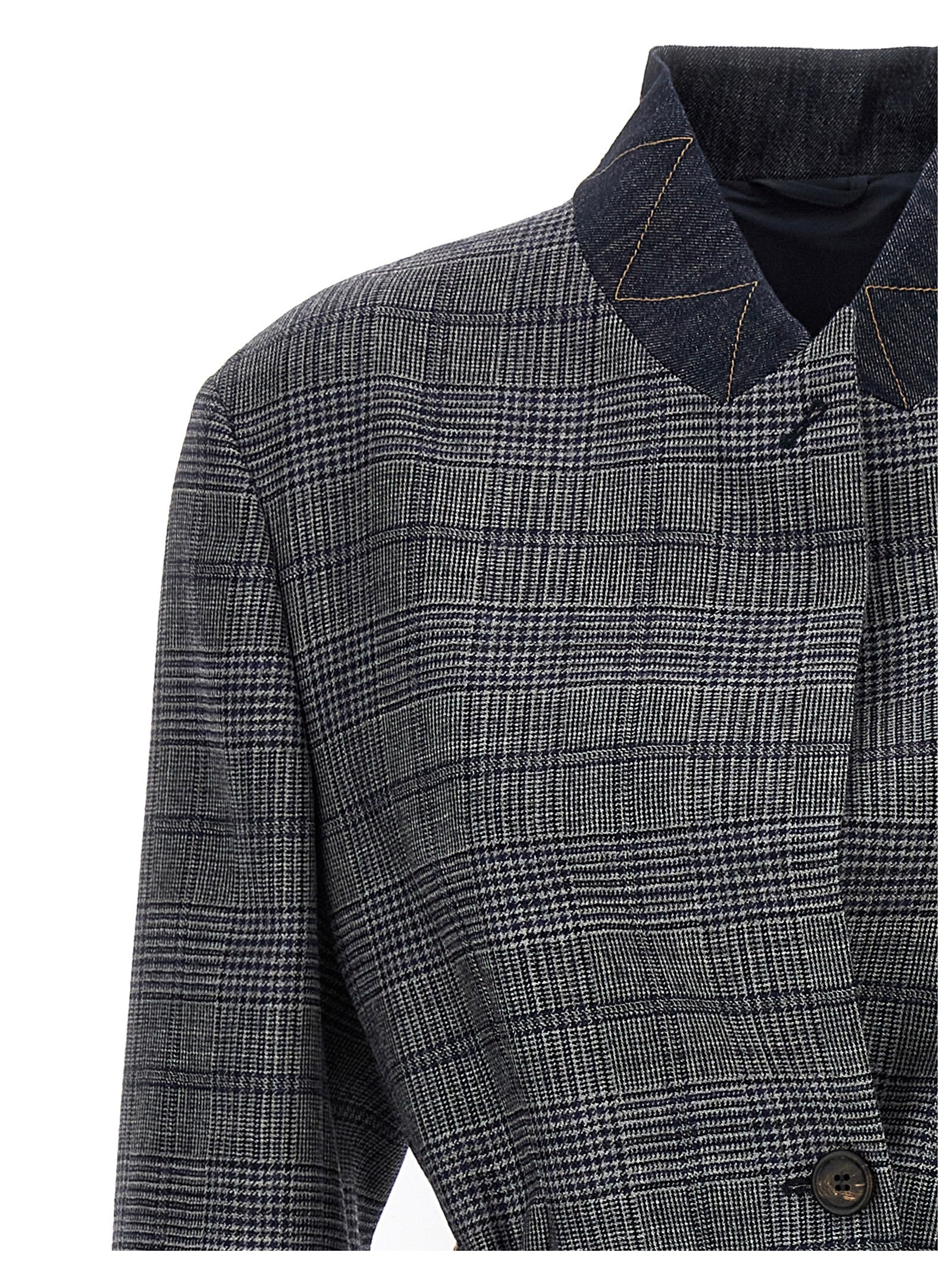 Monile Houndstooth Blazer Blazer And Suits Gray - 4