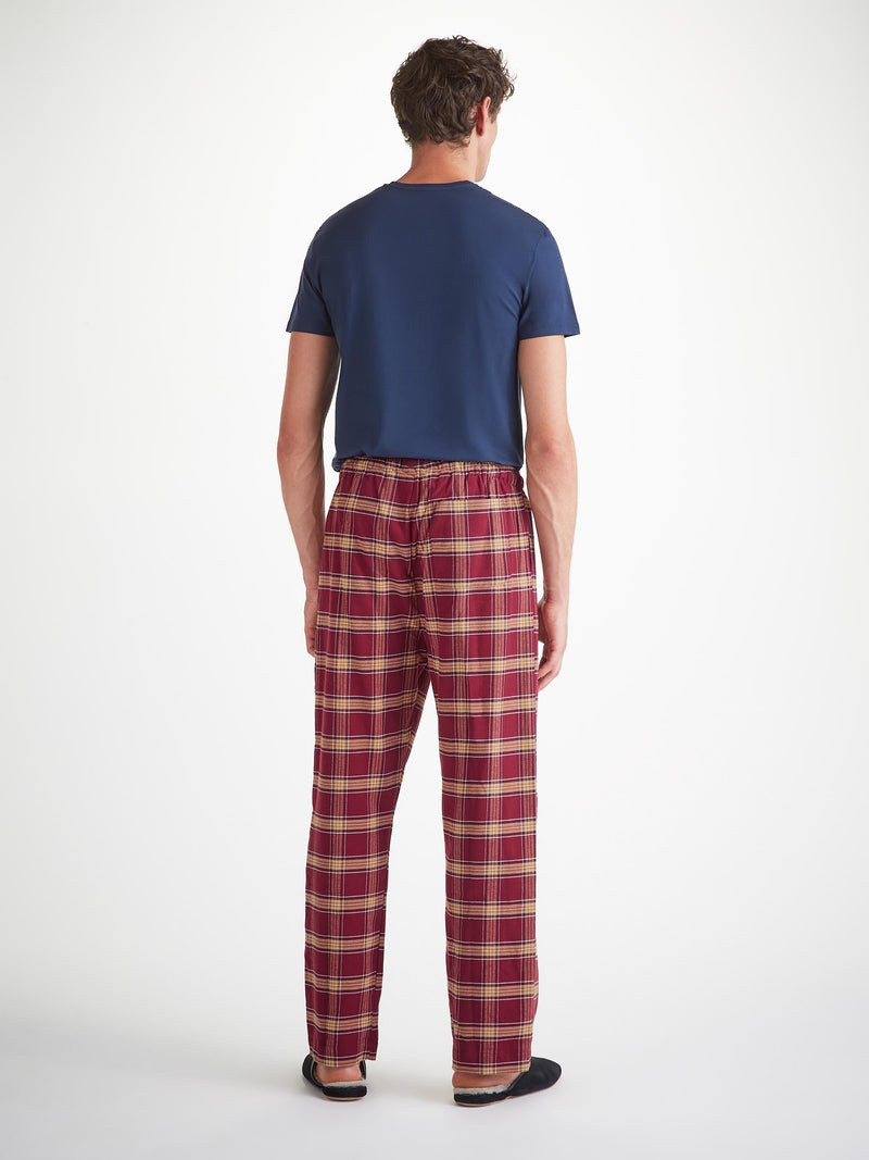 Men's Lounge Pants Kelburn 48 Brushed Cotton Burgundy 4