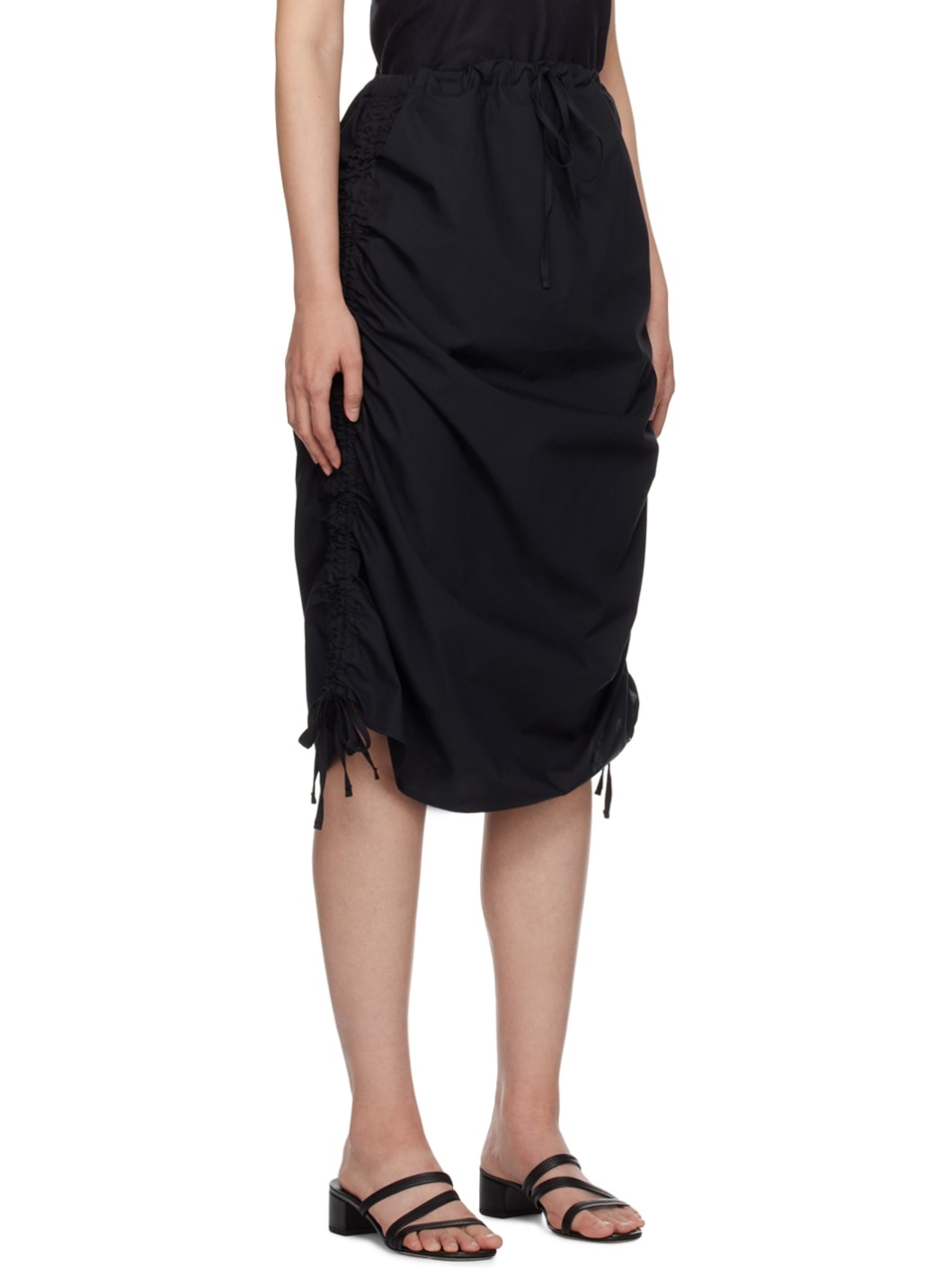 Black Pictorial Midi Skirt - 2