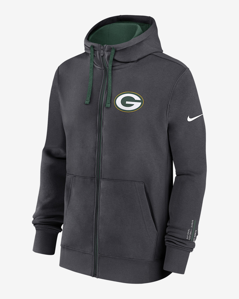 Green Bay Packers Playbook Page Club Men's Nike NFL Full-Zip Hoodie 1