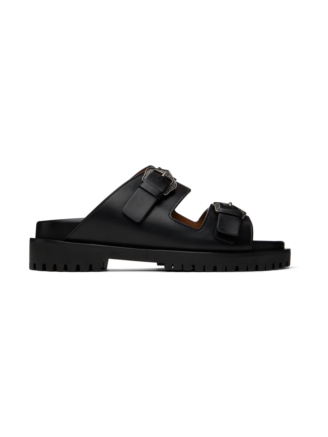 Black Bulk Arrow Sandals - 1