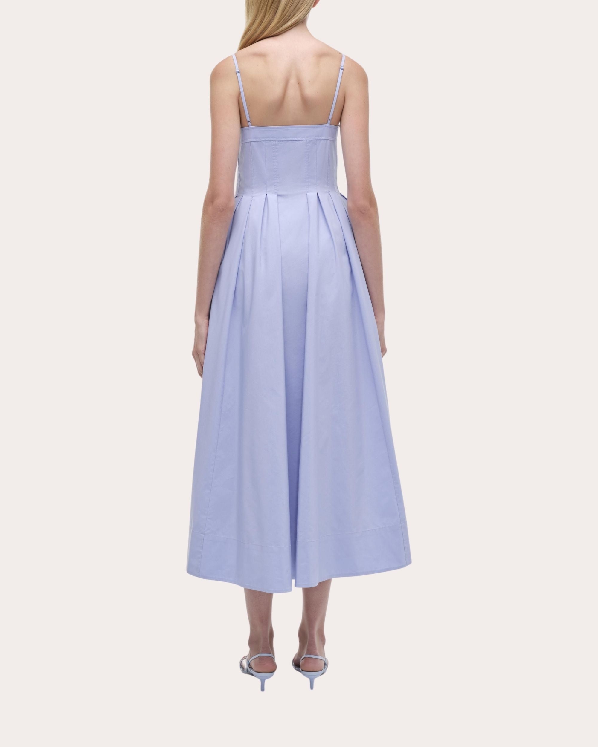 Kittiya Poplin Pleated Bustier Midi Dress - 2