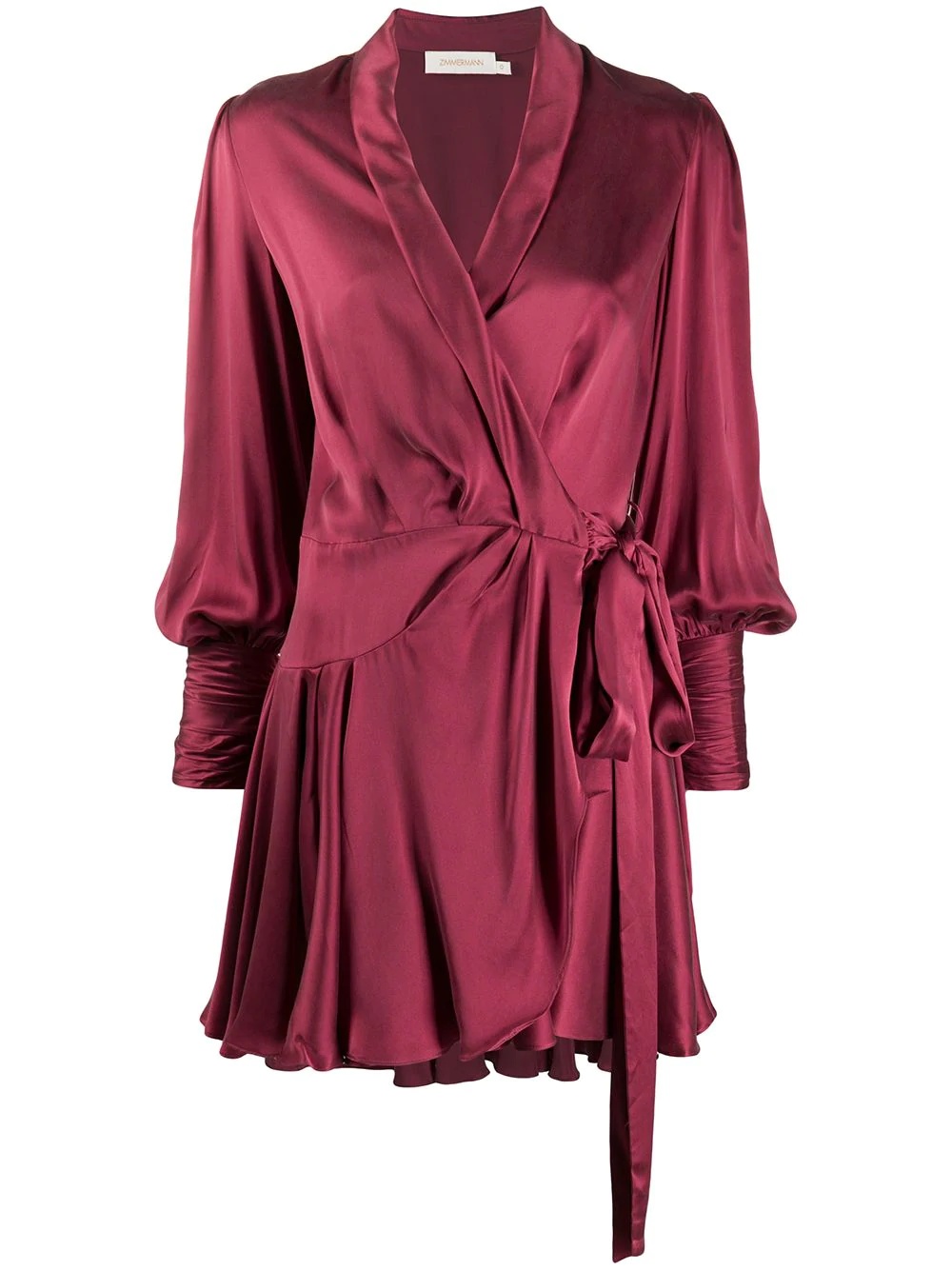 waist-tied silk wrap dress - 1