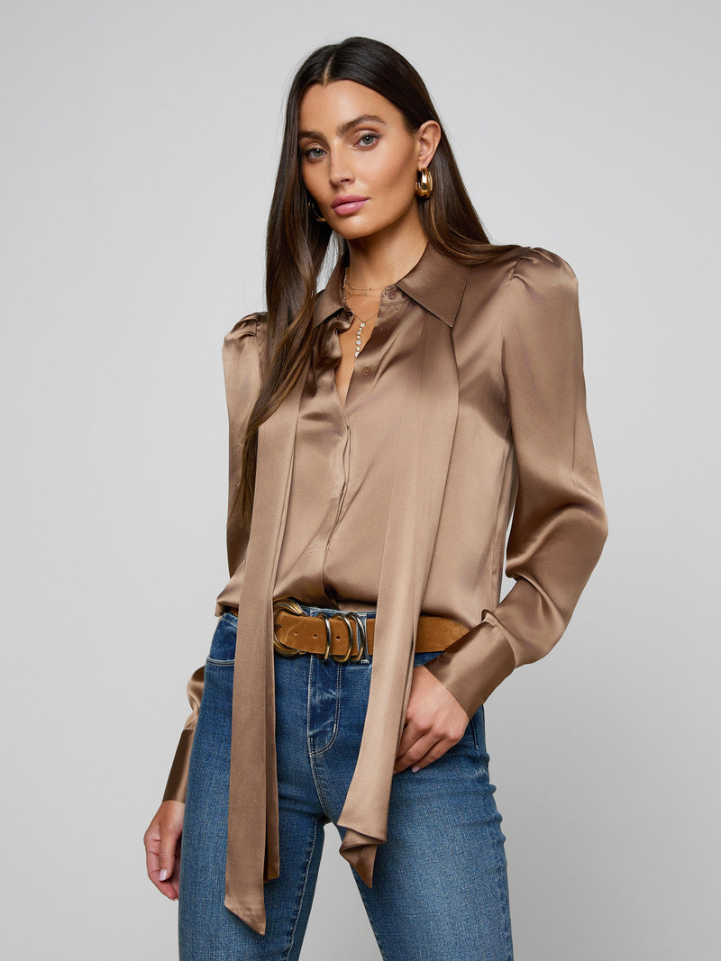 L'AGENCE Honey Silk Blouse outlook
