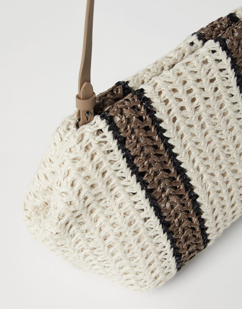 Raffia-effect knit striped bag 3