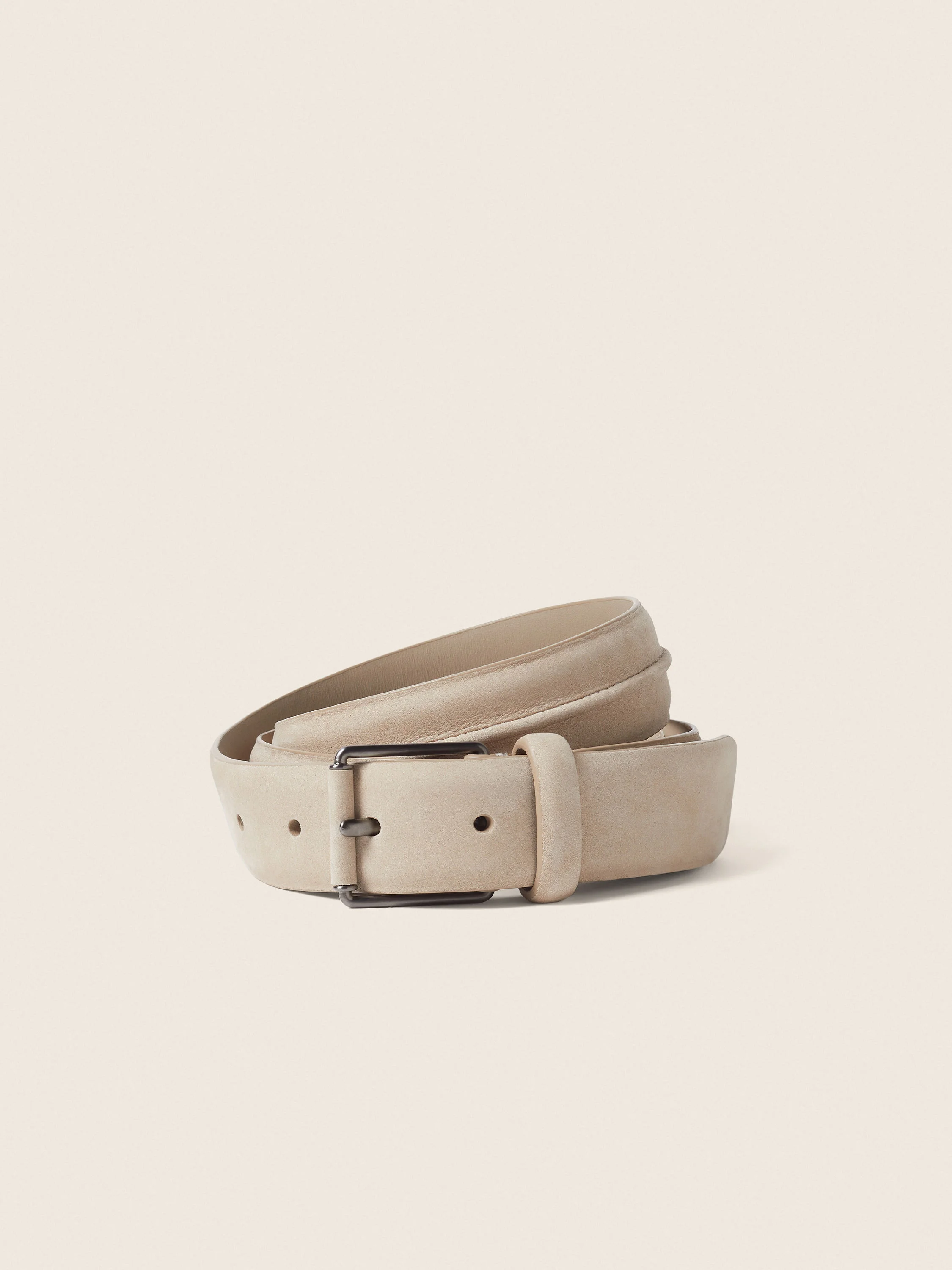 LIGHT TAUPE NUBUCK BELT - 1