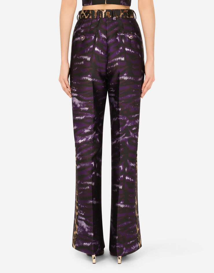 Lamé jacquard pants with tiger design - 2