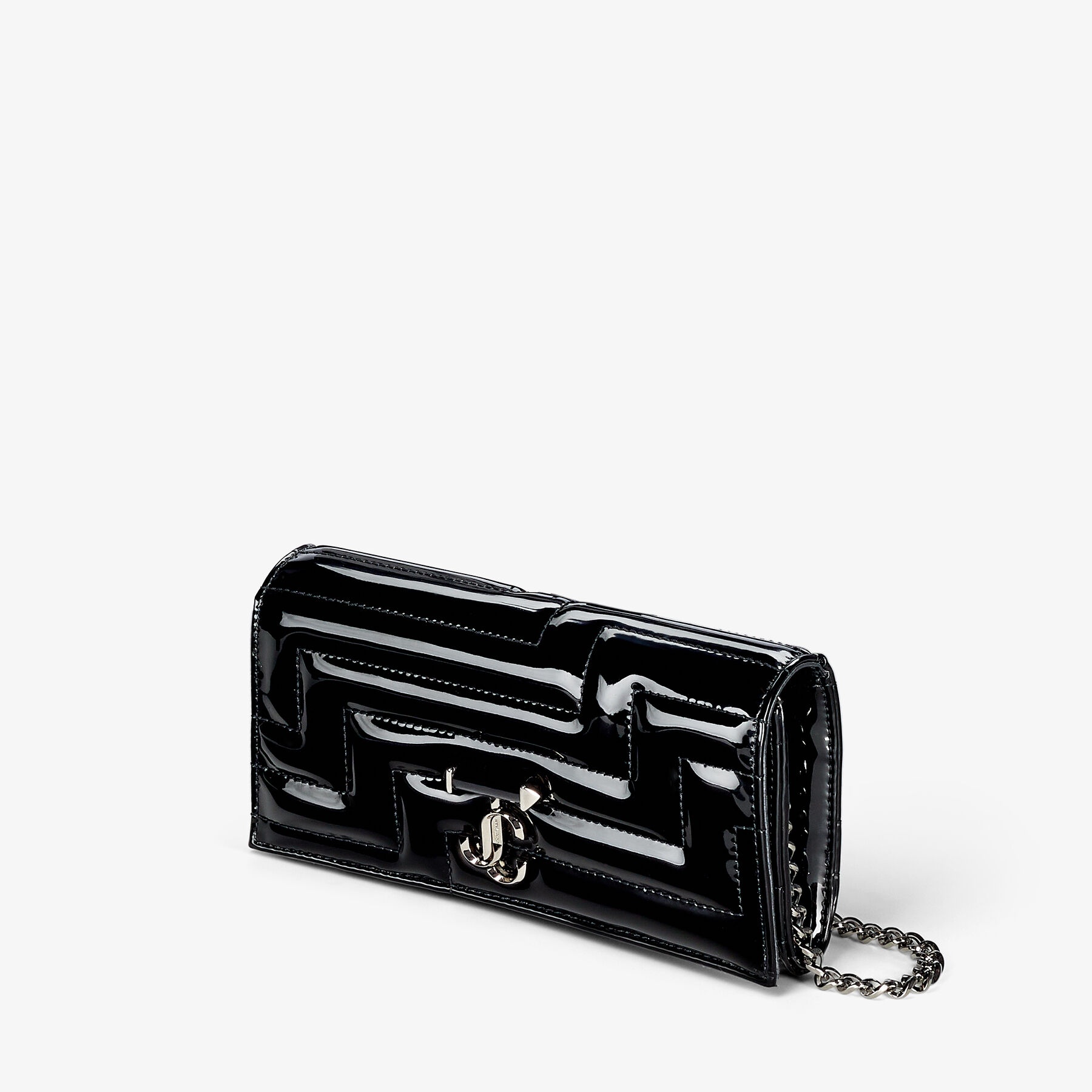 Varenne Wallet/chain
Black Patent Wallet with Chain Strap - 4