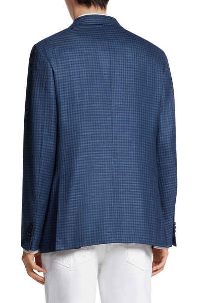 ZEGNA High Blue Check Wool & Silk Sport Coat outlook
