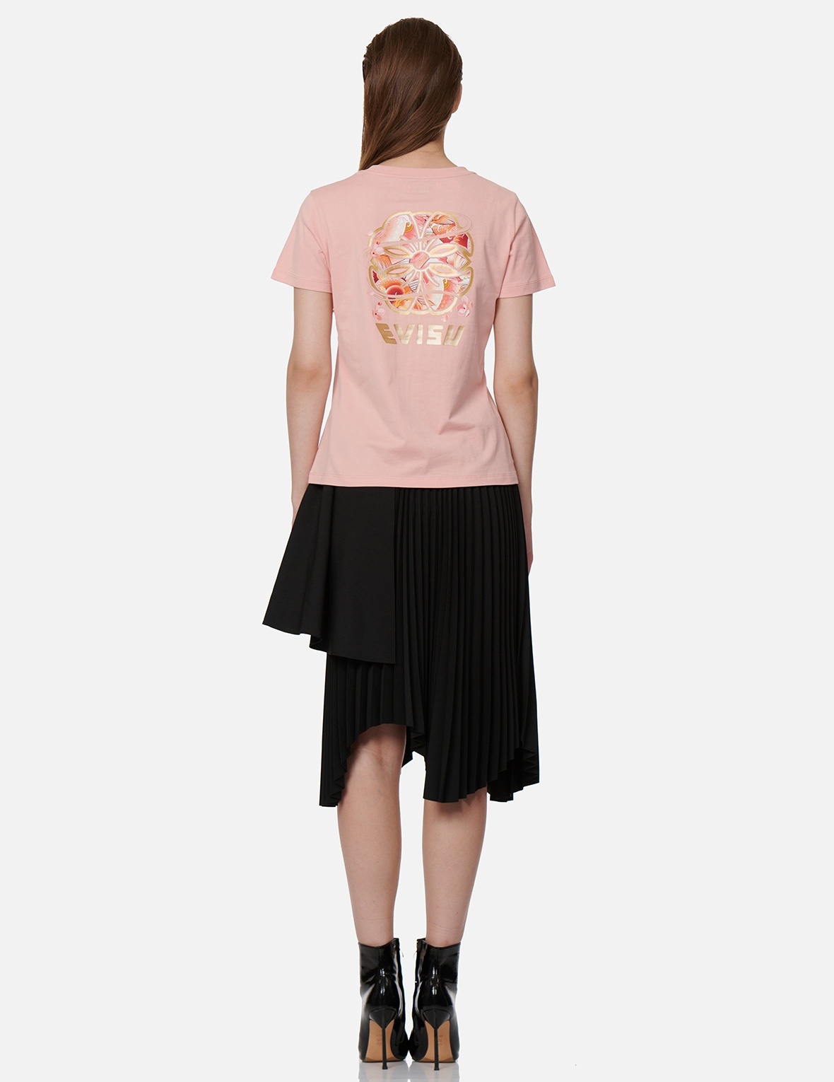WAVE-PATTERN KAMON PRINT T-SHIRT - 5