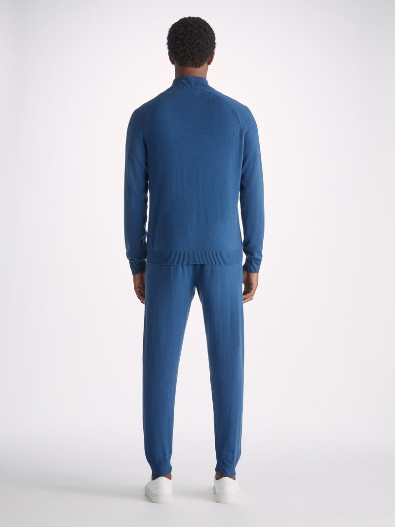 Men's Haf-Zip Sweater Finley 10 Cashmere Denim 3