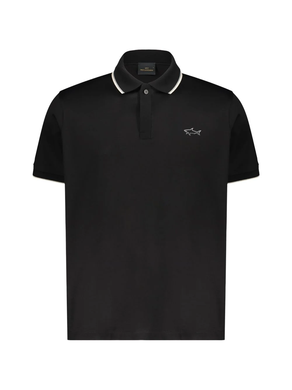 logo-embroidered tipped-trim polo shirt - 1