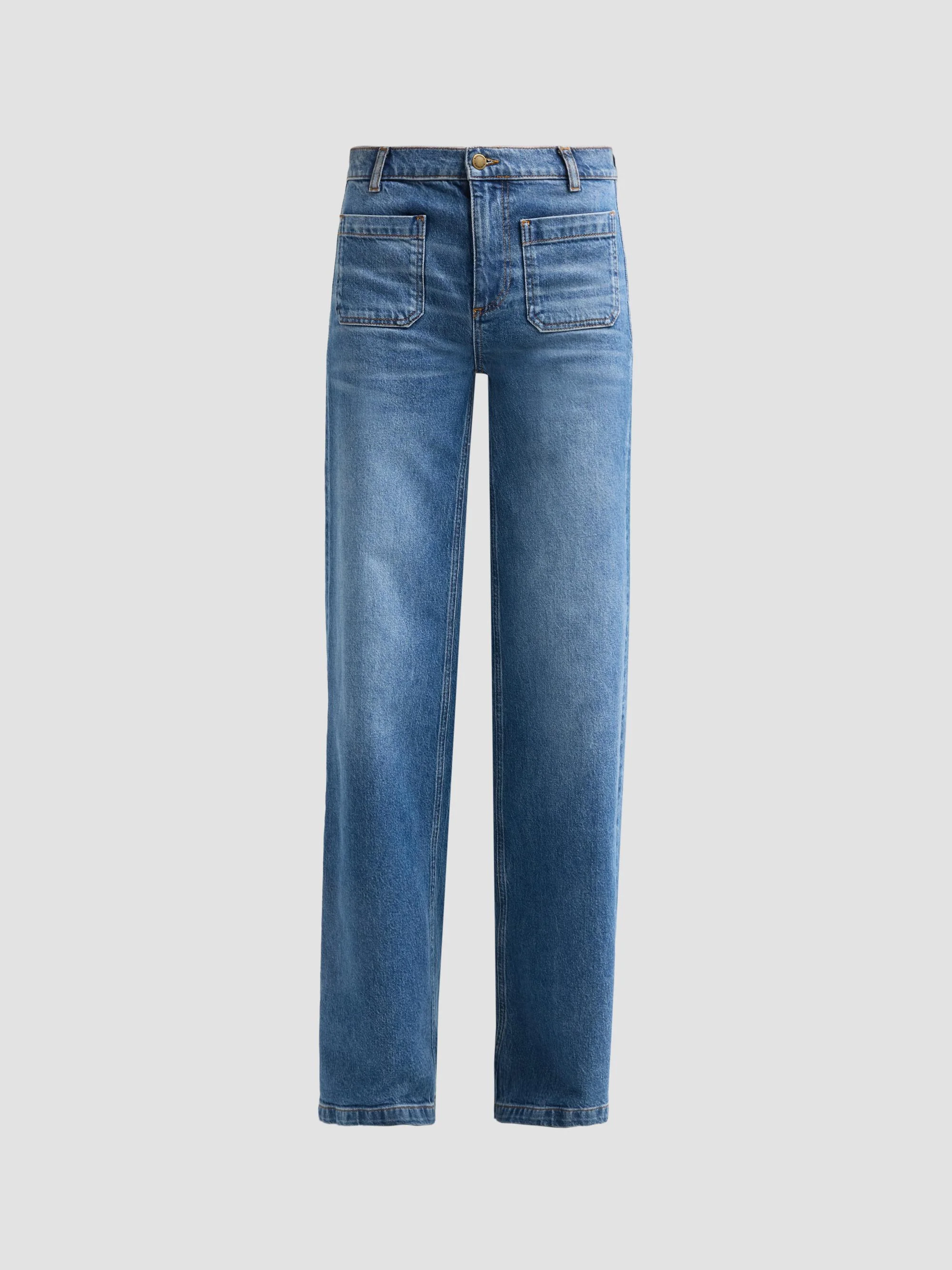 Women's Cleo Mid-Rise Straight Jeans - Mid Cerulean - 1