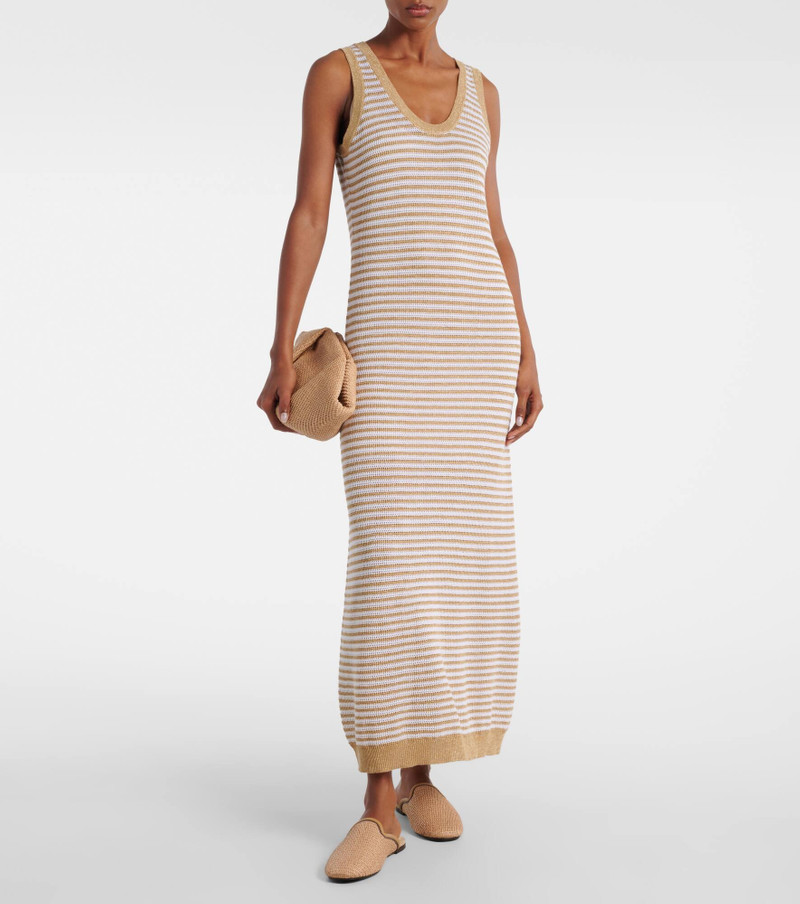 Brunello Cucinelli Striped knitted maxi dress outlook