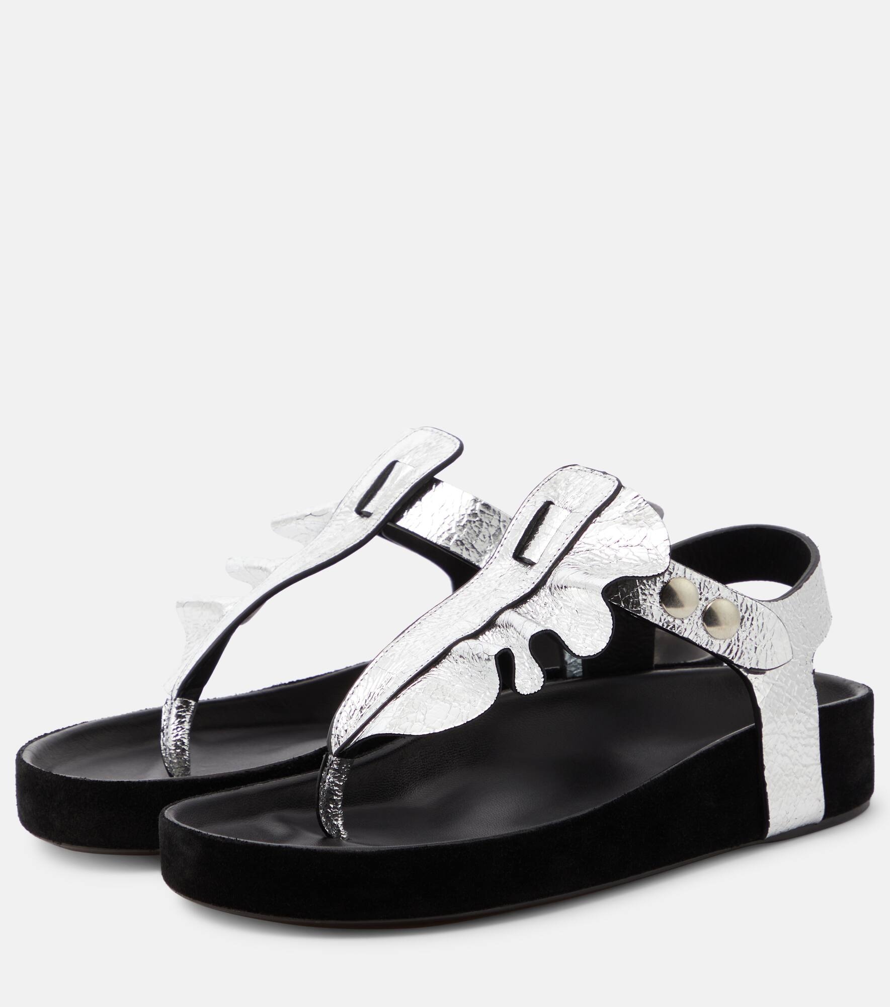 Isela metallic leather sandals - 5