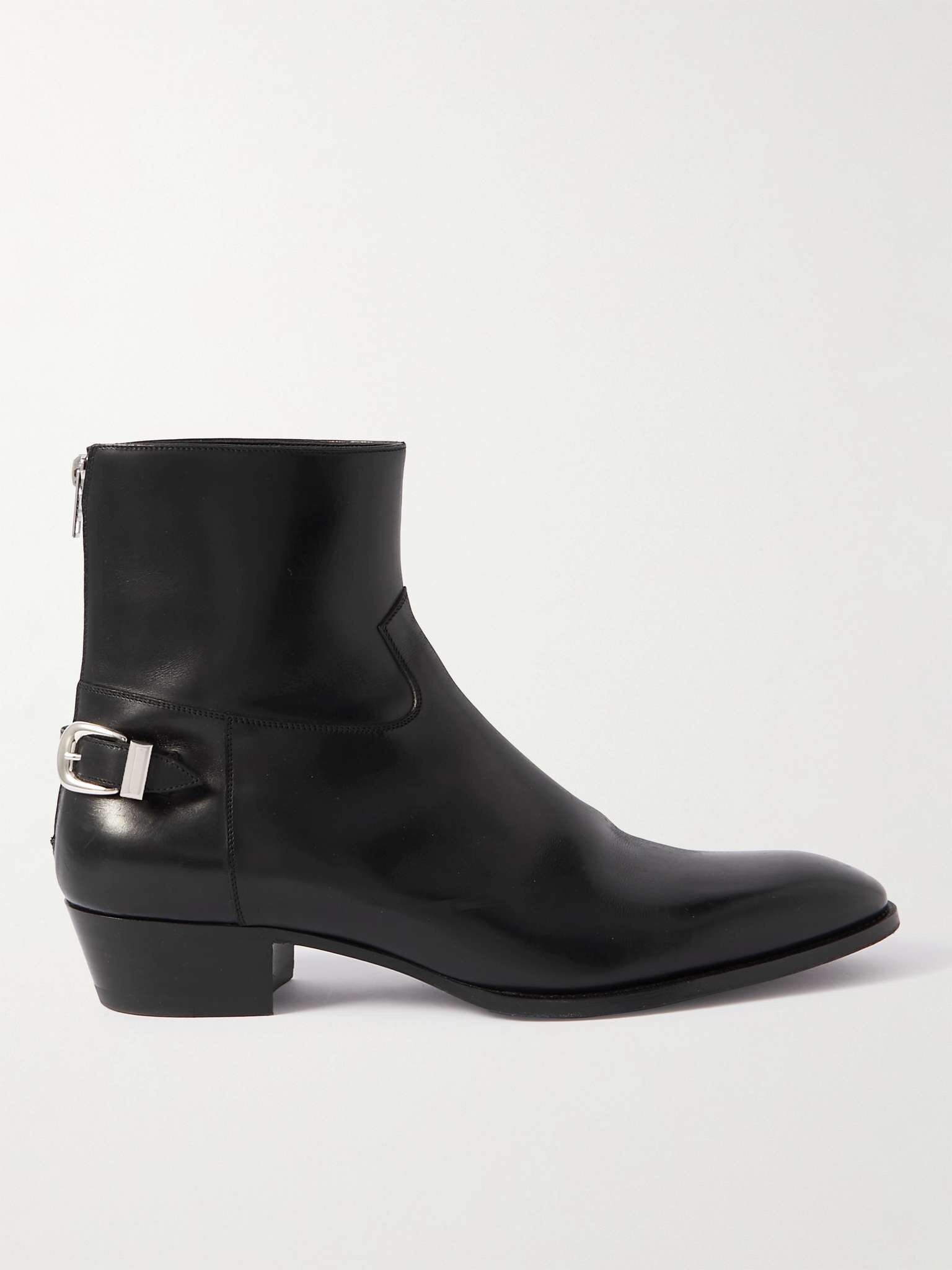 Drugstore Buckled Leather Ankle Boots - 1