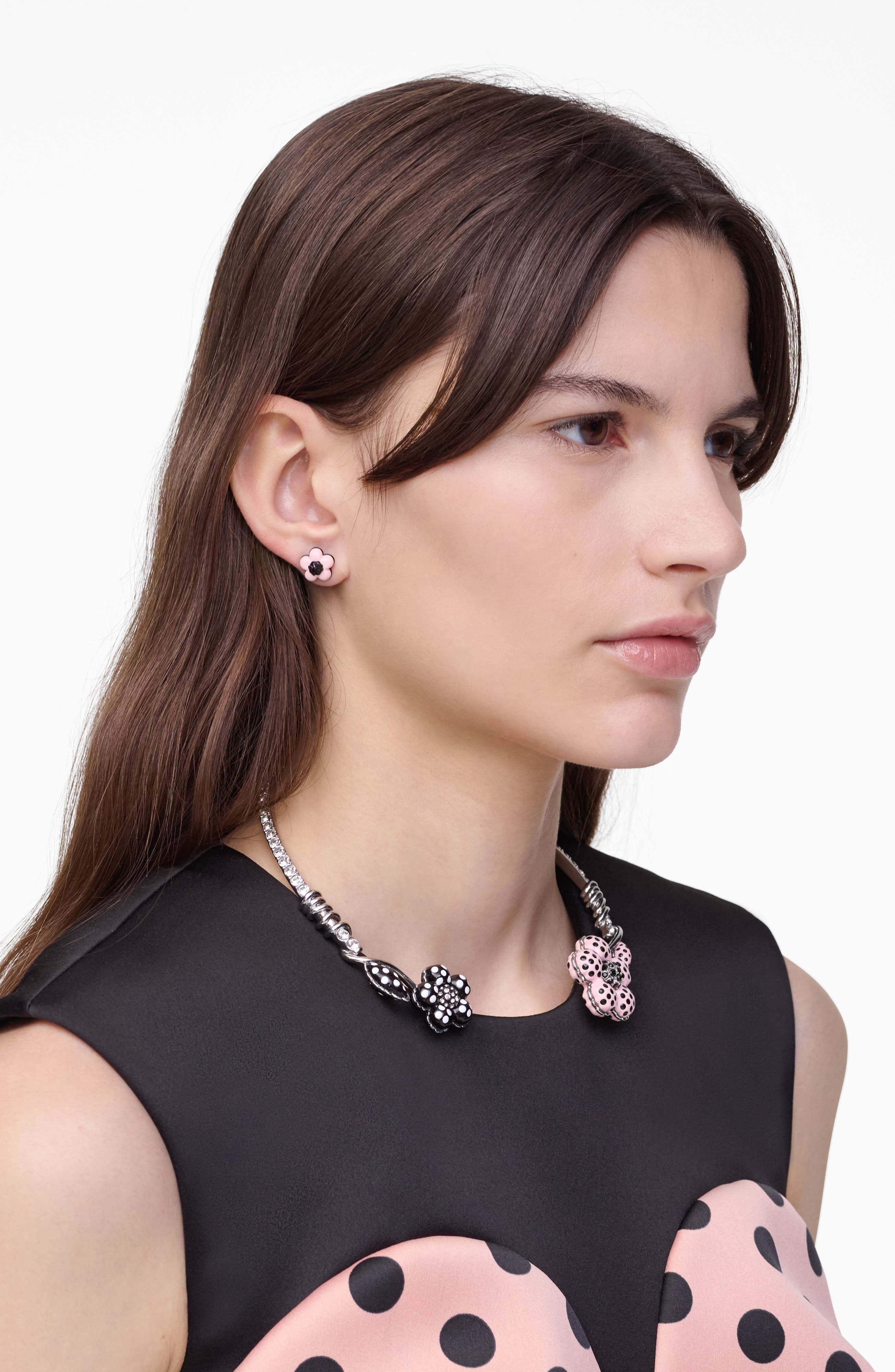Marc Jacobs Dots Daisy Collar Necklace in Silver/Peach at Nordstrom - 6