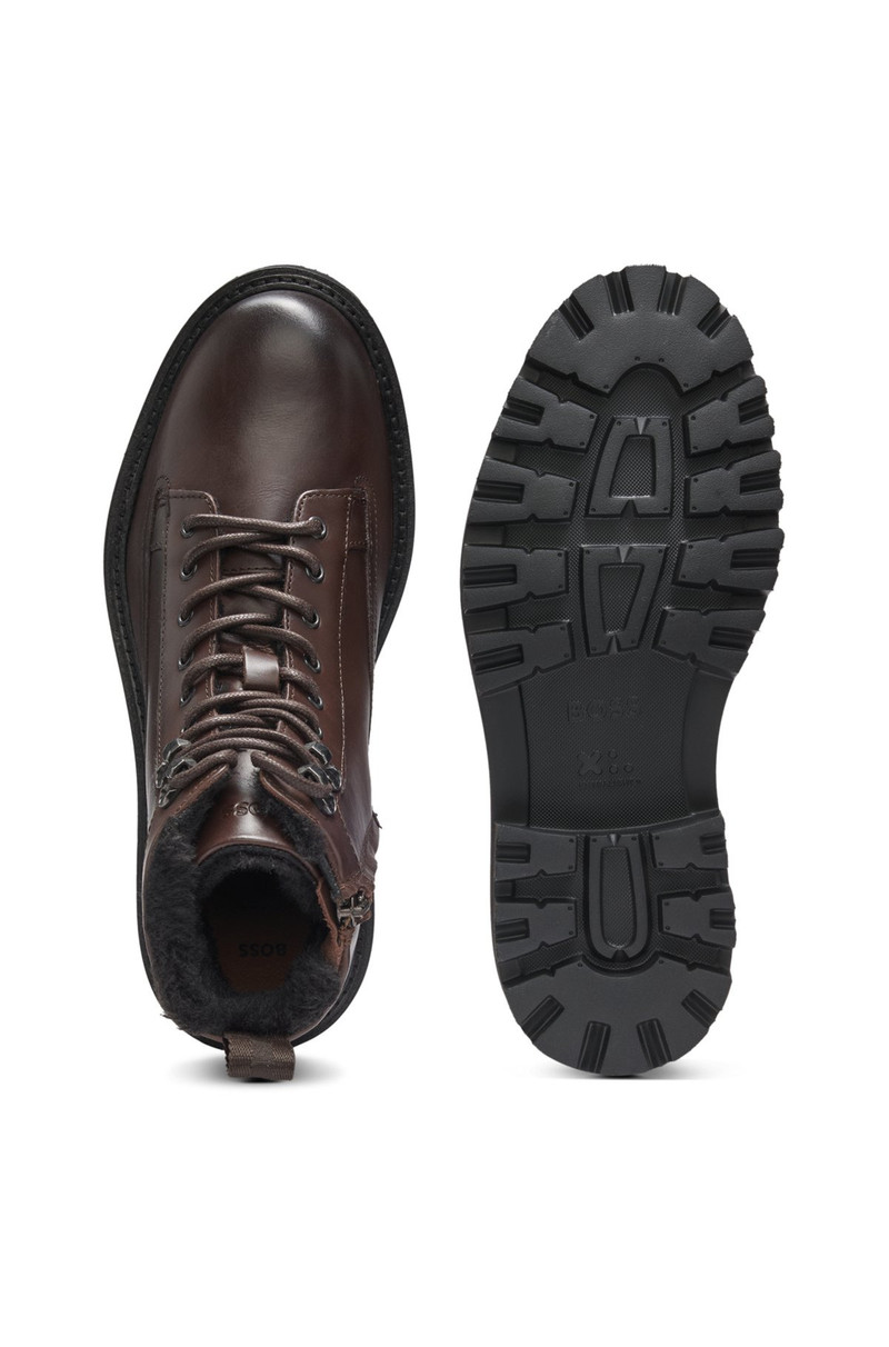 LEATHER HALF BOOTS WITH FAUX-FUR LINING 4