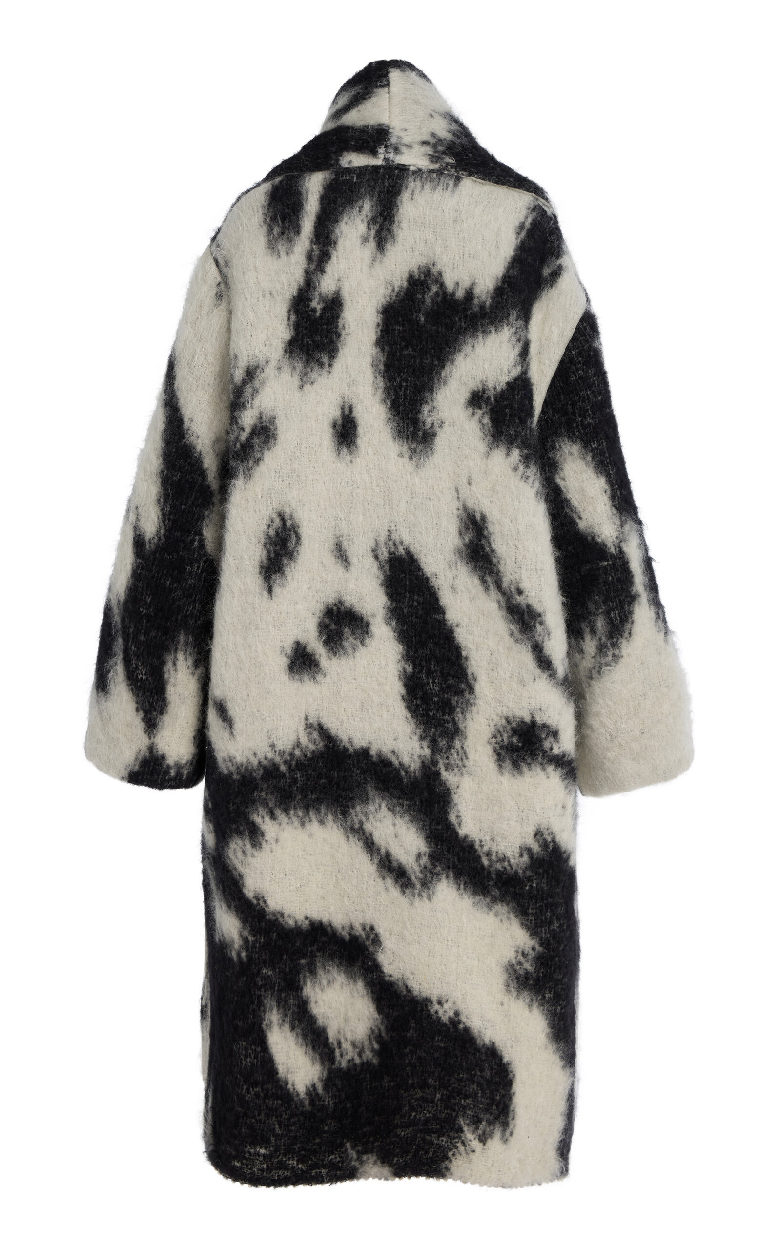 Oversized Mohair-Wool Coat black/white - 7