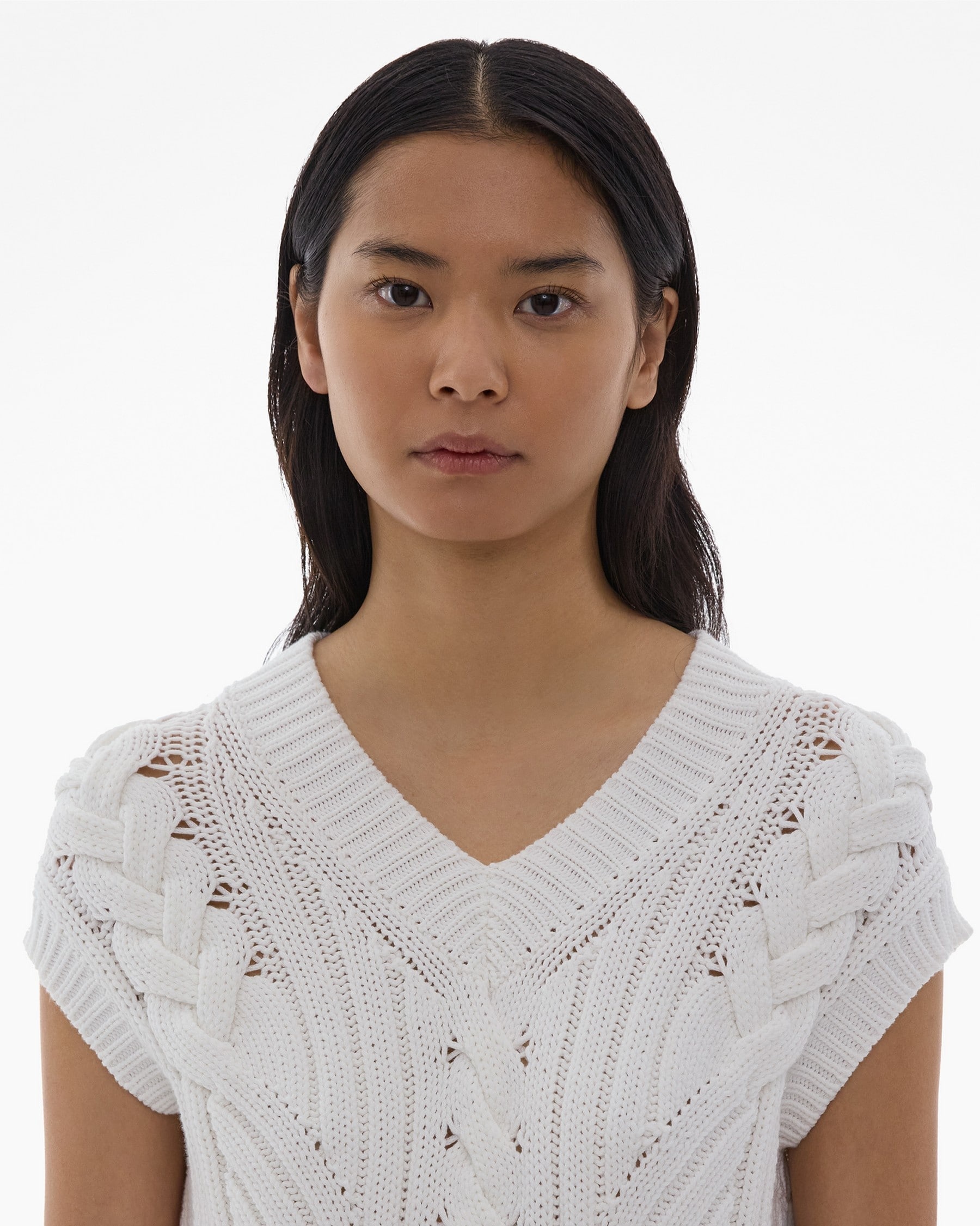 CABLE KNIT SWEATER VEST - 7