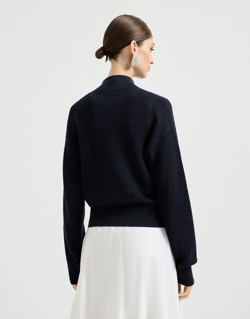 Brunello Cucinelli Cotton sparkling net cardigan outlook