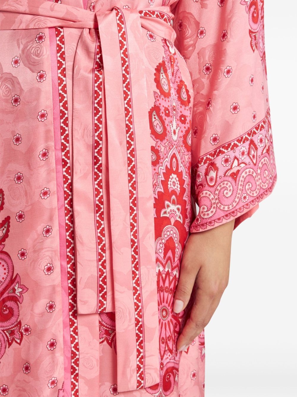 paisley-print robe jacket - 4