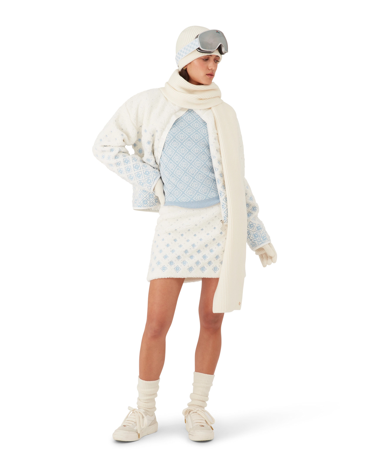 Embroidered Gradient Monogram Fleece Mini Skirt | Casablanca Paris - 2