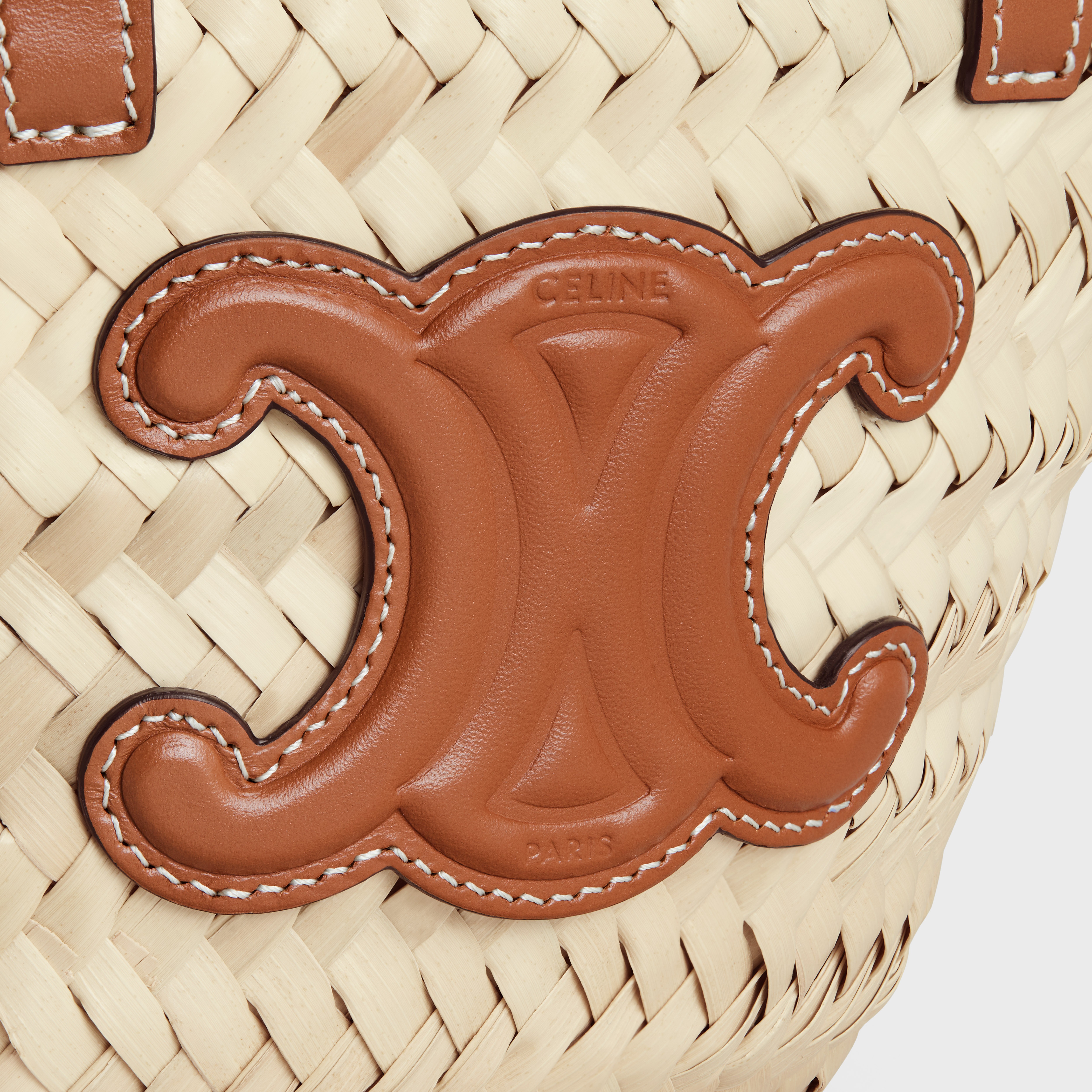 NANO TRIOMPHE PANIER in PALM LEAVES and CALFSKIN 5