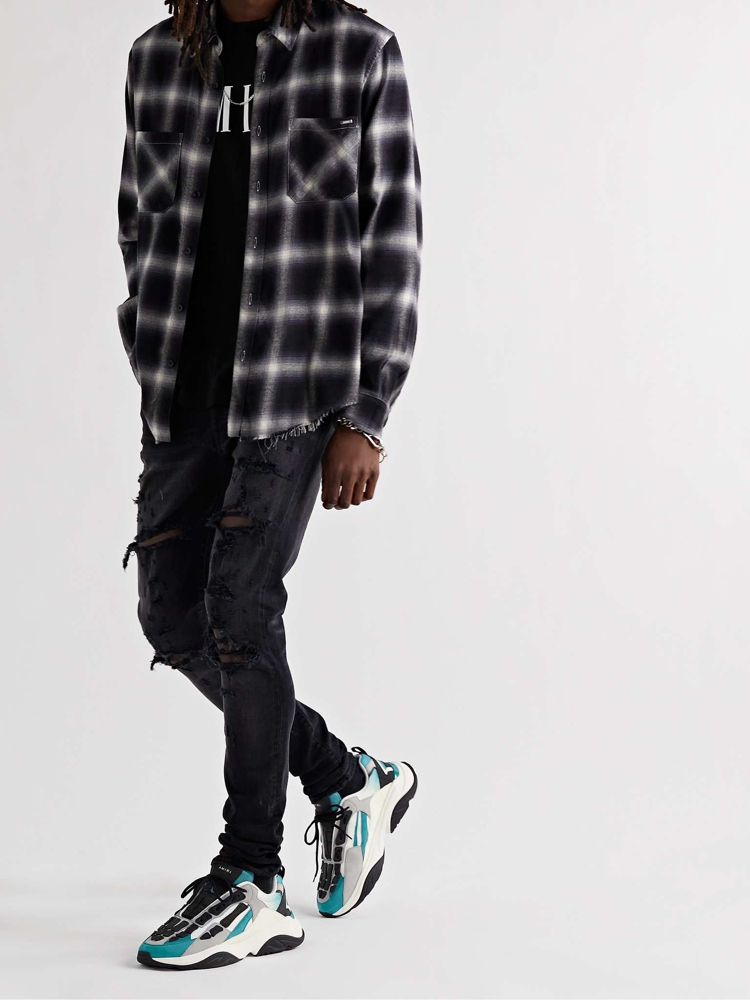 Bone Runner Nubuck-Trimmed Mesh Sneakers - 3