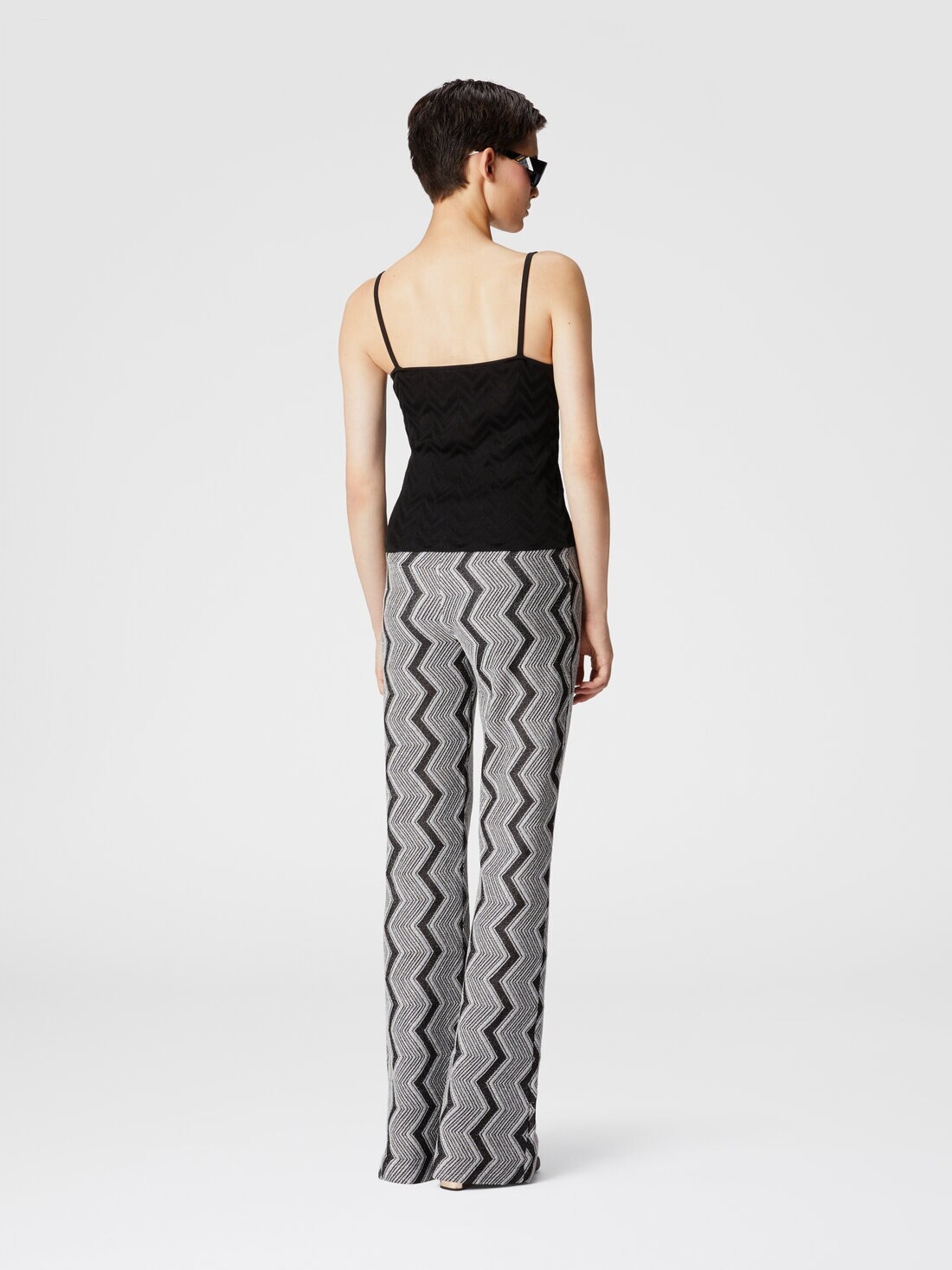 Flare trousers in zig zag lamé viscose - 3