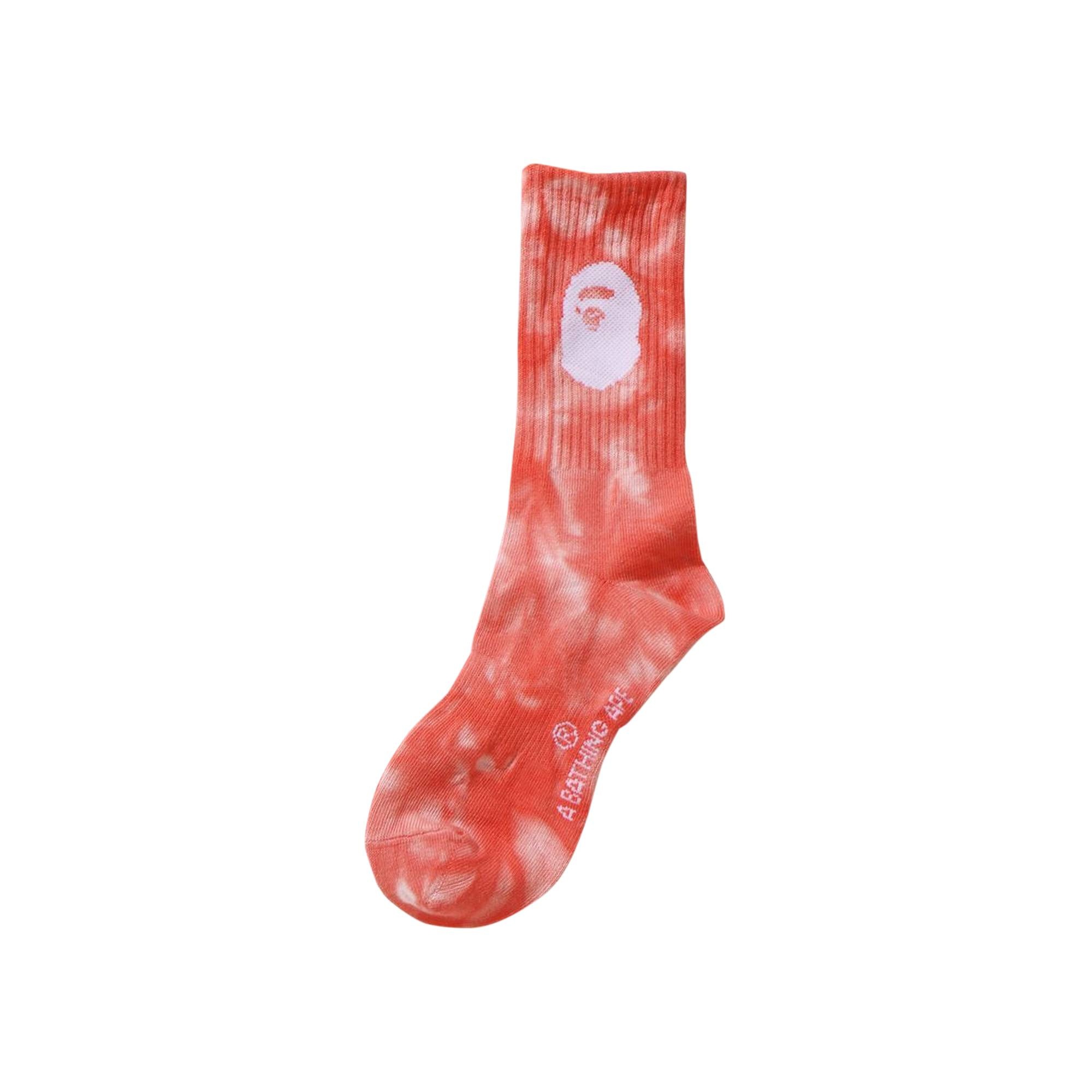 BAPE Ape Head Tie Dye Socks 'Red' - 1
