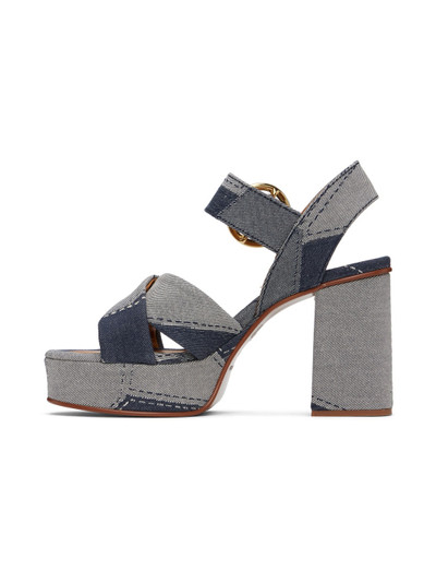See by Chloé Blue & Indigo Joei Patchwork Heeled Sandals outlook
