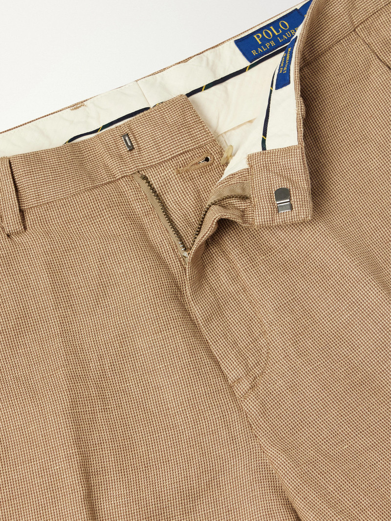 Straight-Leg Cotton and Linen-Blend Trousers 6