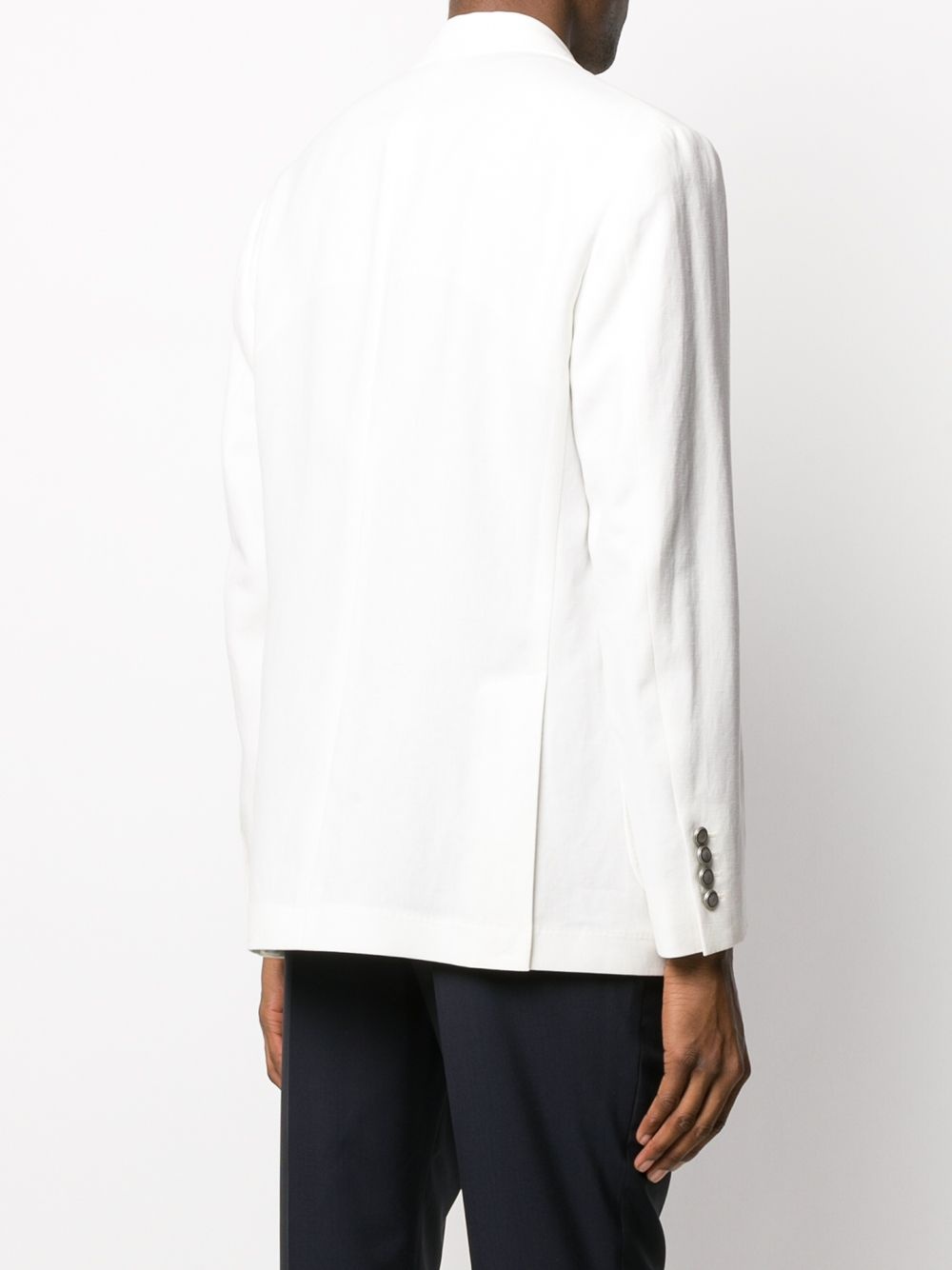 single-breasted linen blazer - 4